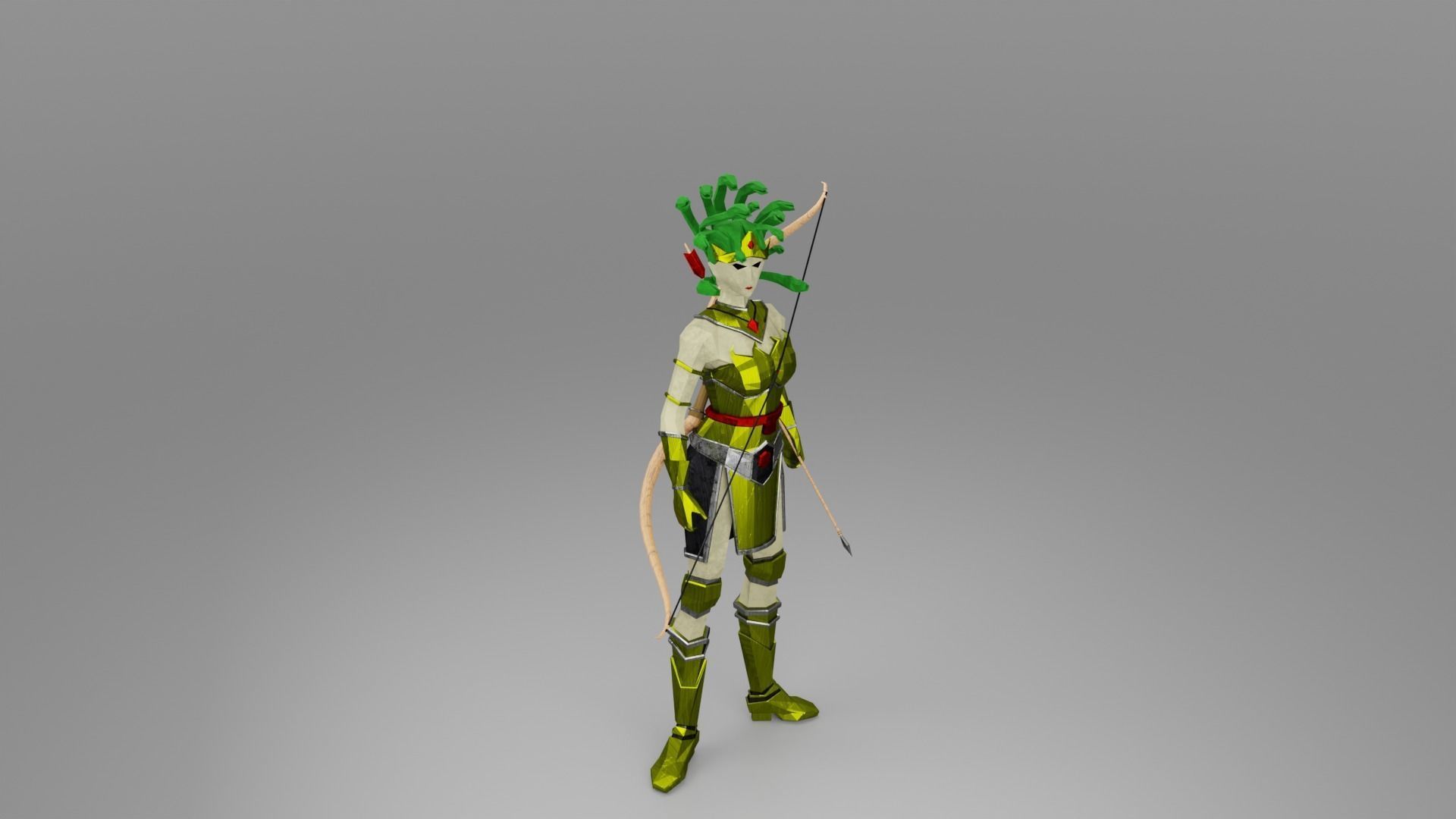 Medusa Gorgon Snake goddess Mythical  Horrific Low poly Rigged  Low-poly 3D model_6