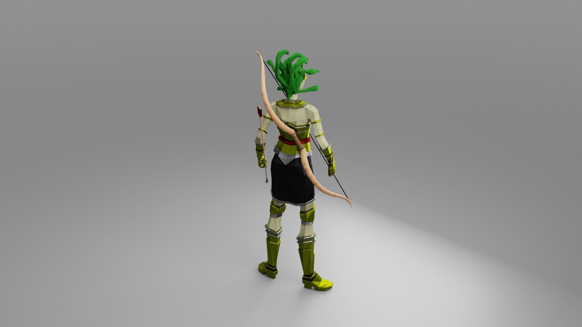 Medusa Gorgon Snake goddess Mythical  Horrific Low poly Rigged  Low-poly 3D model_2