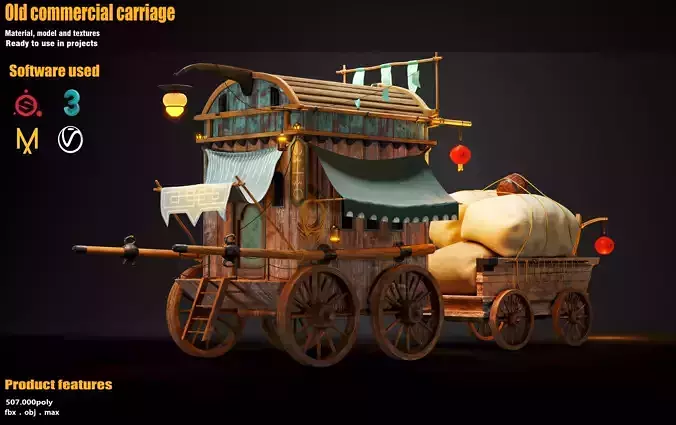 old commercial carriage 3D model