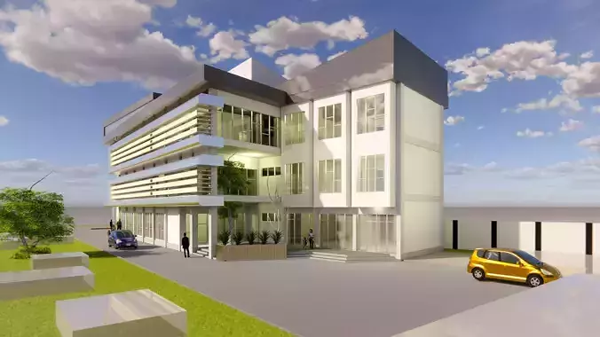 library building 3D model