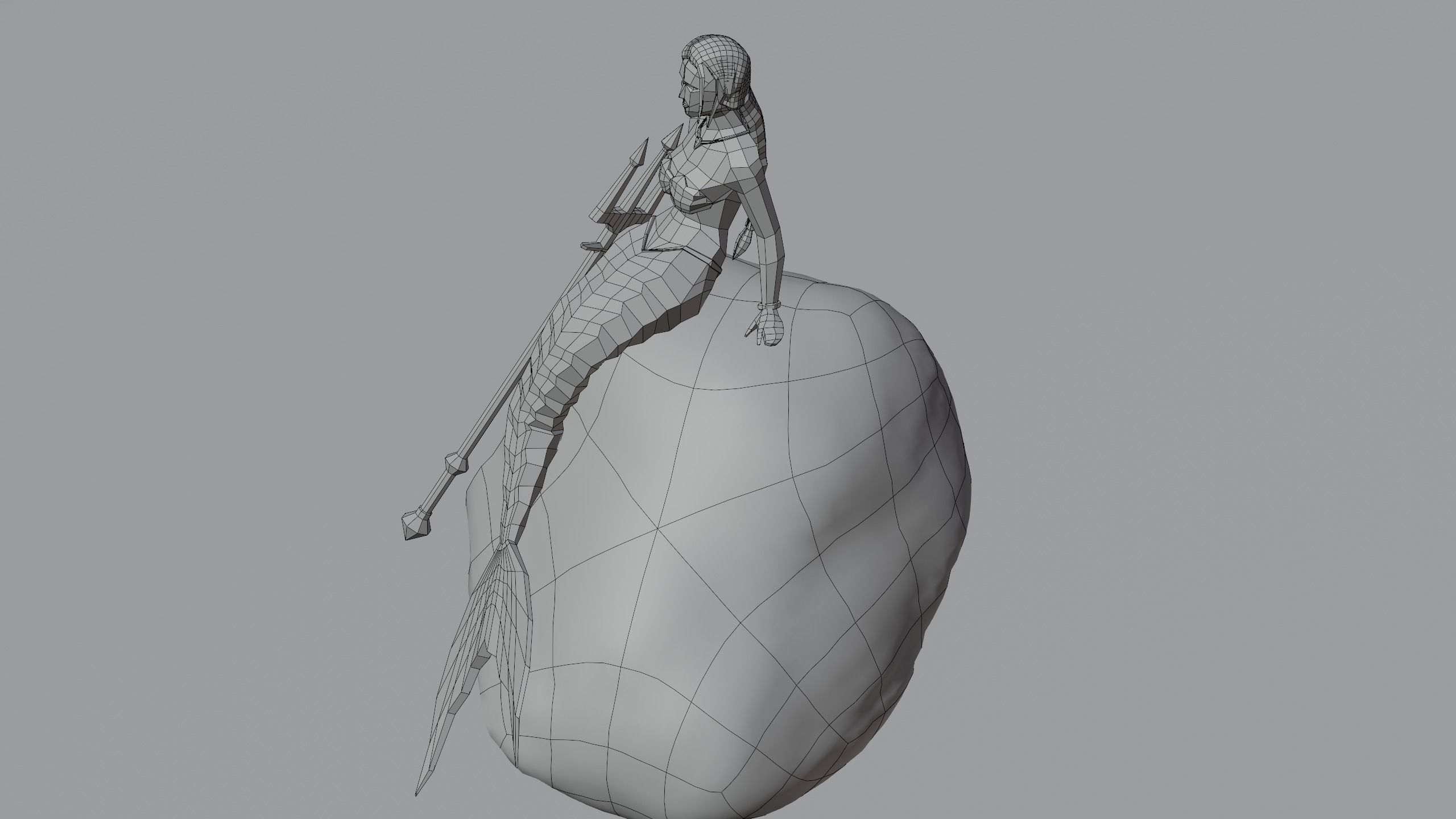 Magical Mermaid Siren Sea maiden Oceanid Lowpoly Rigged Low-poly 3D model_9