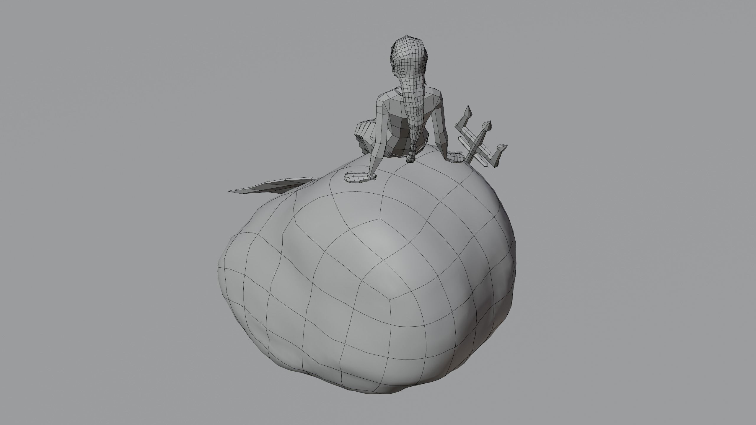 Magical Mermaid Siren Sea maiden Oceanid Lowpoly Rigged Low-poly 3D model_4