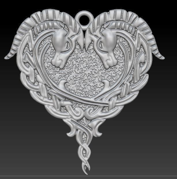 horse pendant 3D model_1
