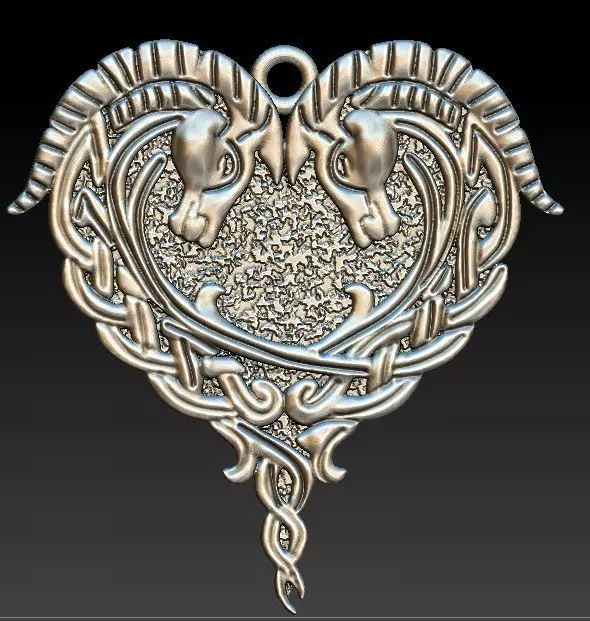 horse pendant 3D model_0