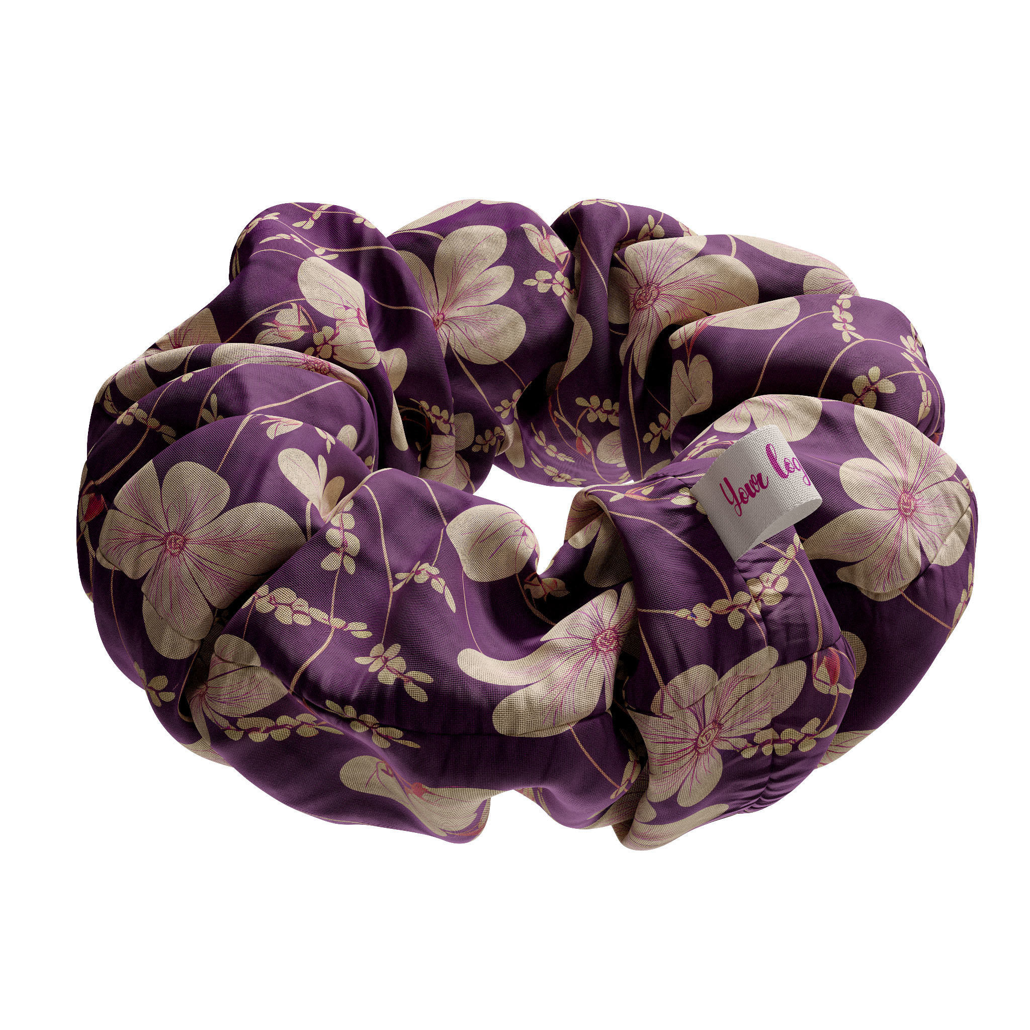 Scrunchie flower 3D model_3