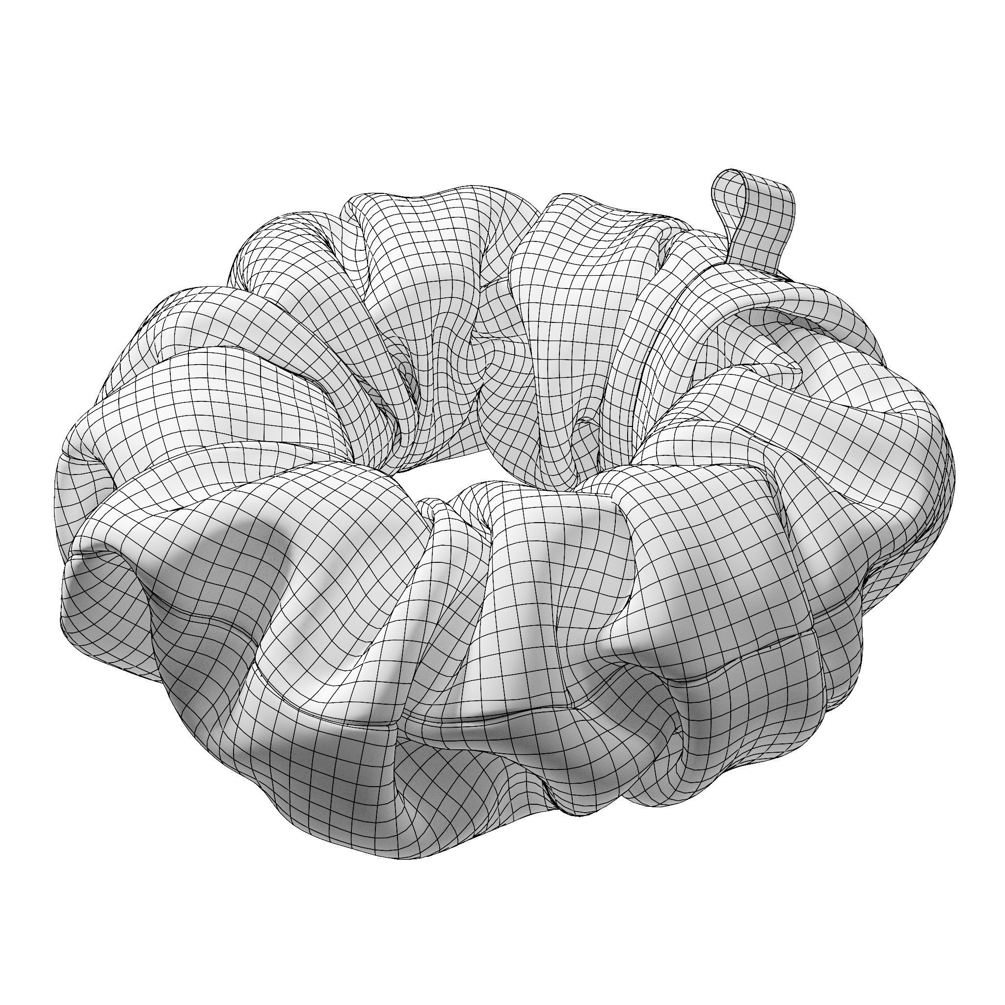 Scrunchie flower 3D model_17