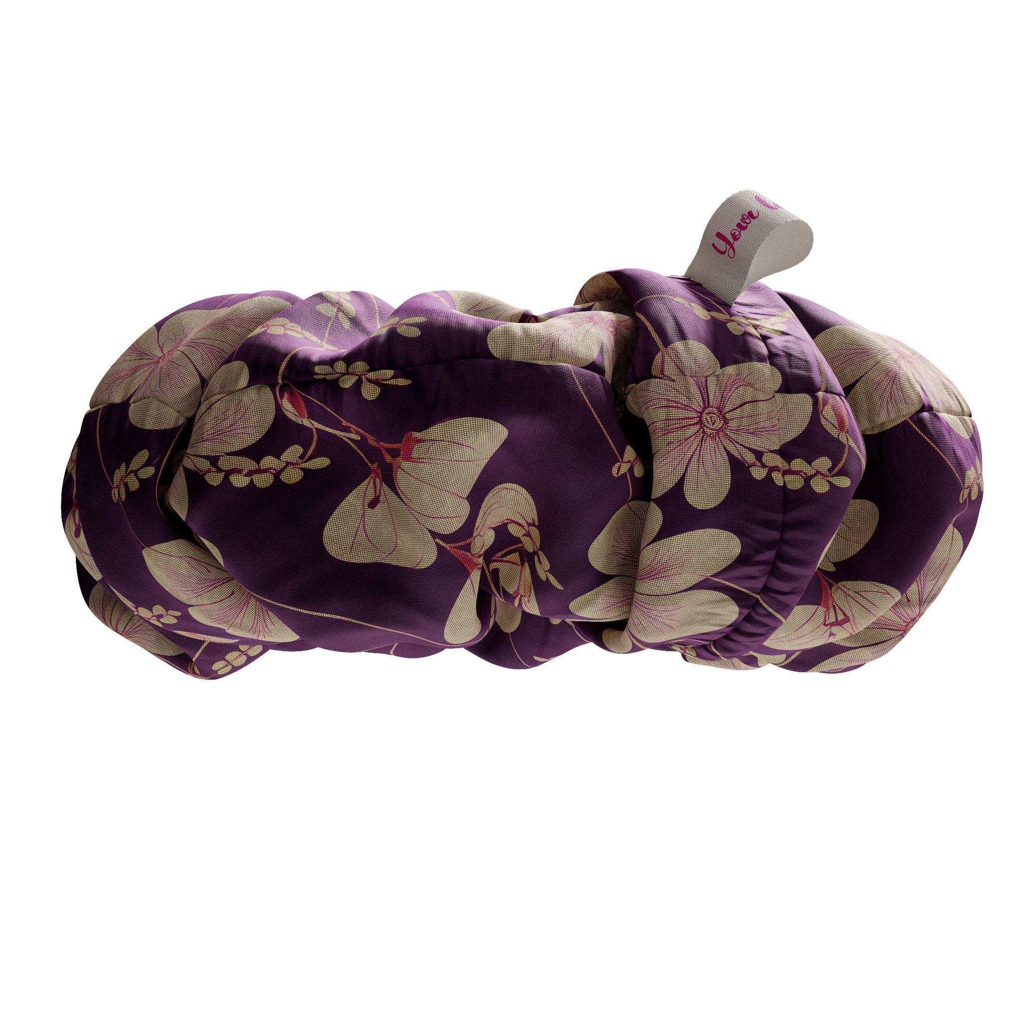 Scrunchie flower 3D model_4