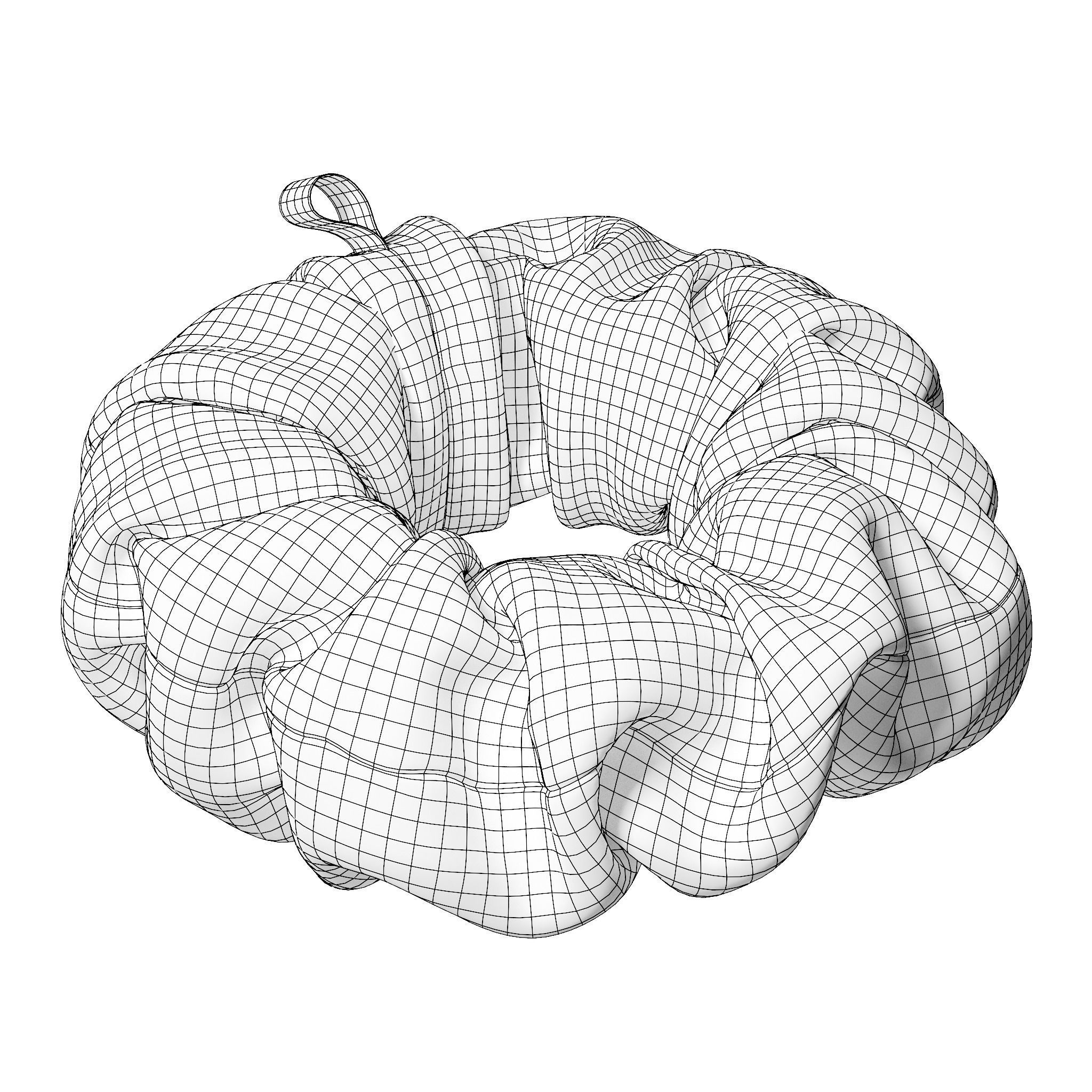 Scrunchie flower 3D model_16