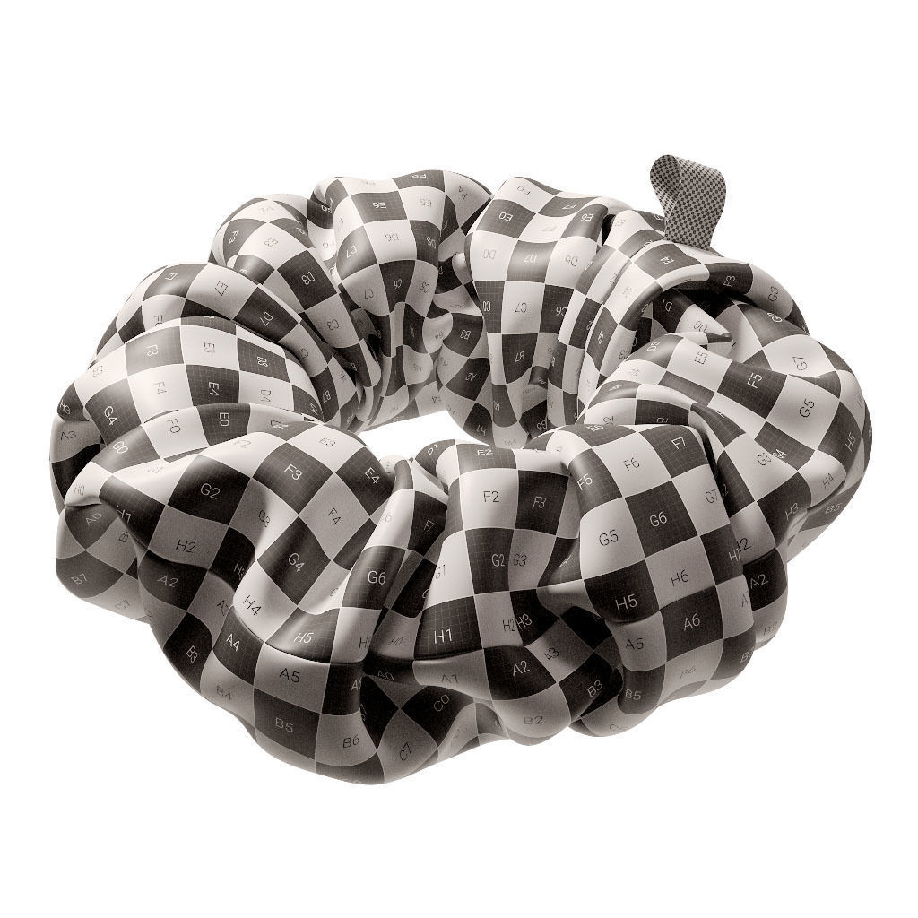 Scrunchie flower 3D model_8