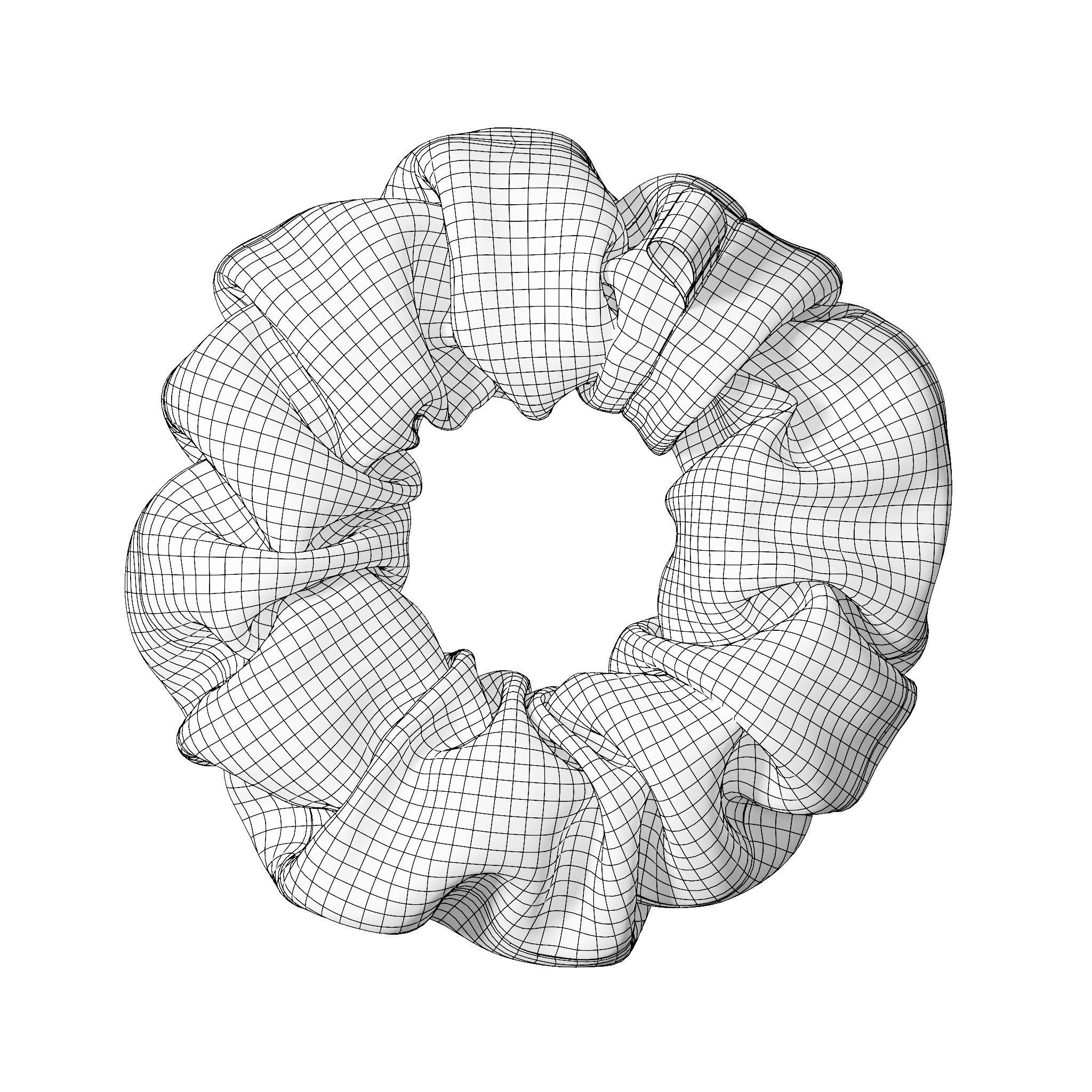 Scrunchie flower 3D model_15