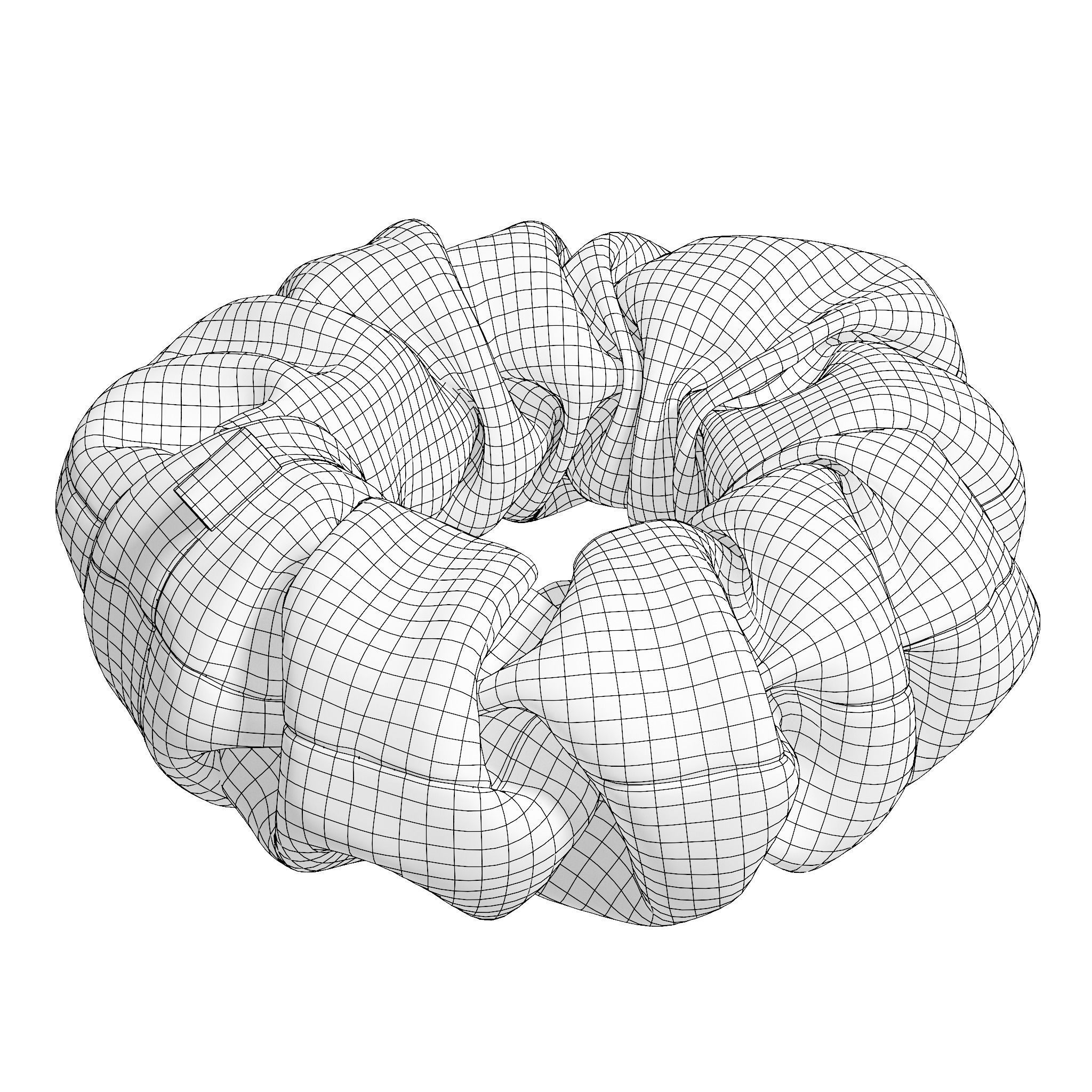 Scrunchie flower 3D model_19