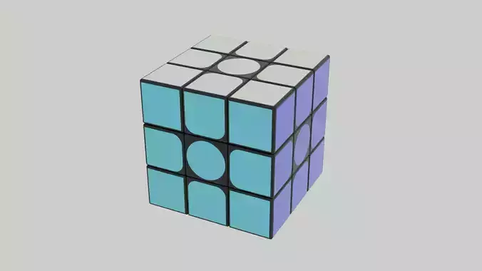 Rubik Cube - 6 Colors - Editable 3D model