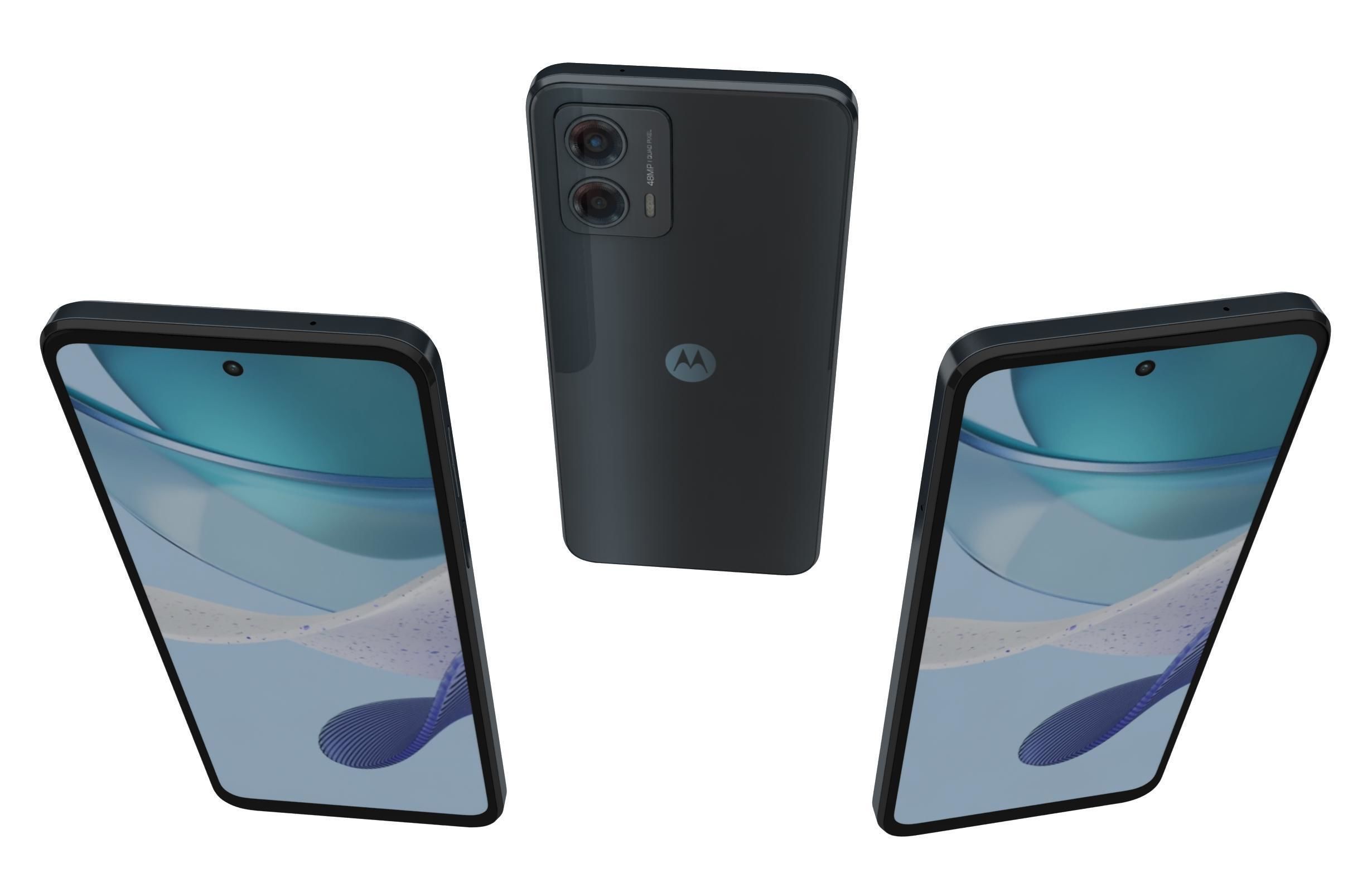 Motorola Moto G 2023 Black And Silver Low-poly 3D model_2