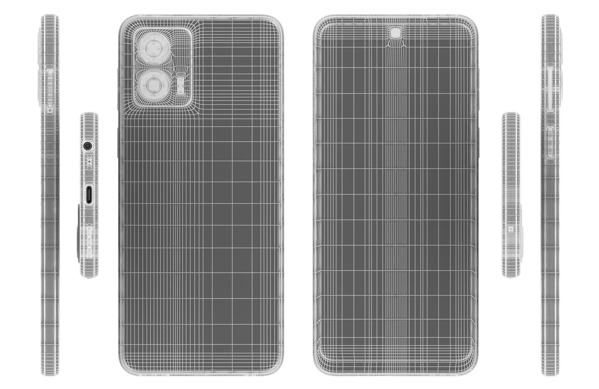 Motorola Moto G 2023 Black And Silver Low-poly 3D model_26