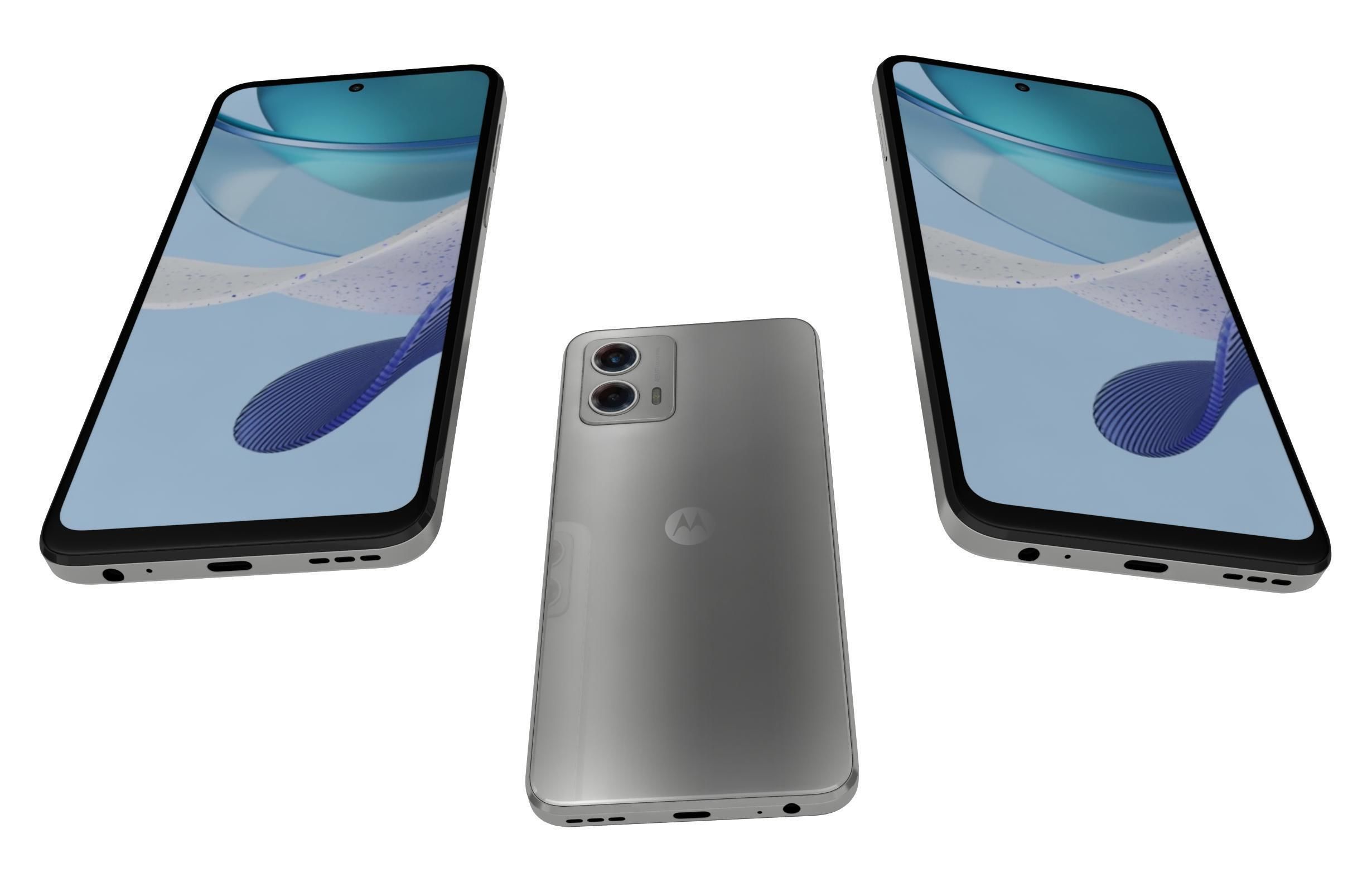 Motorola Moto G 2023 Black And Silver Low-poly 3D model_15