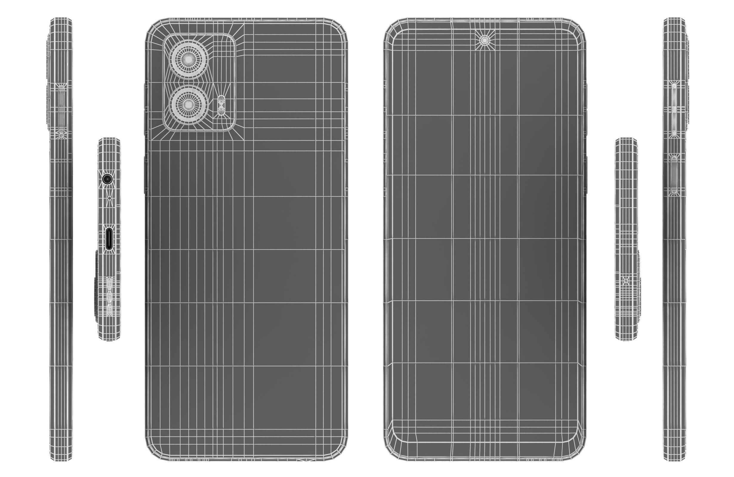Motorola Moto G 2023 Black And Silver Low-poly 3D model_25