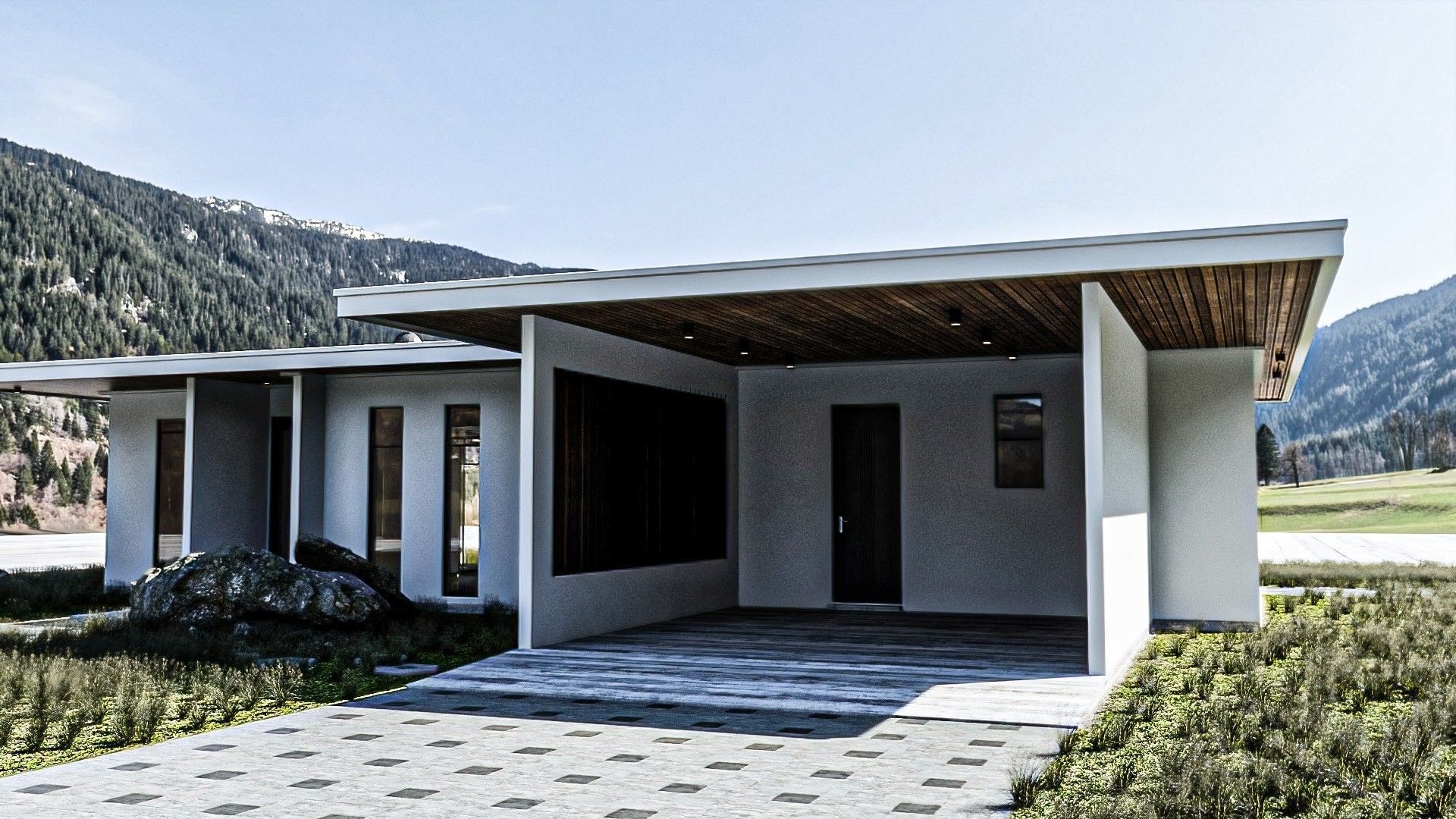 Small Modern House Low-poly 3D model_17