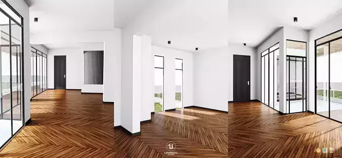 Small Modern House Low-poly 3D model