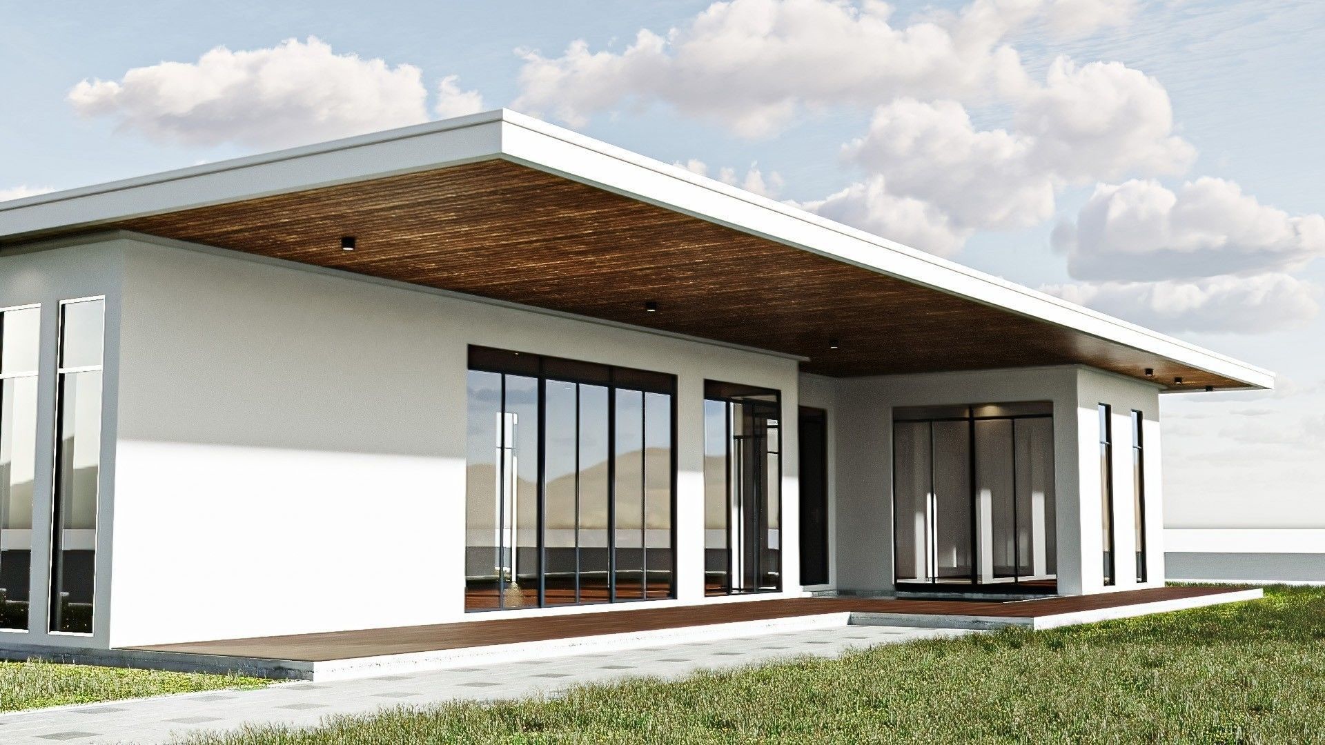 Small Modern House Low-poly 3D model_8