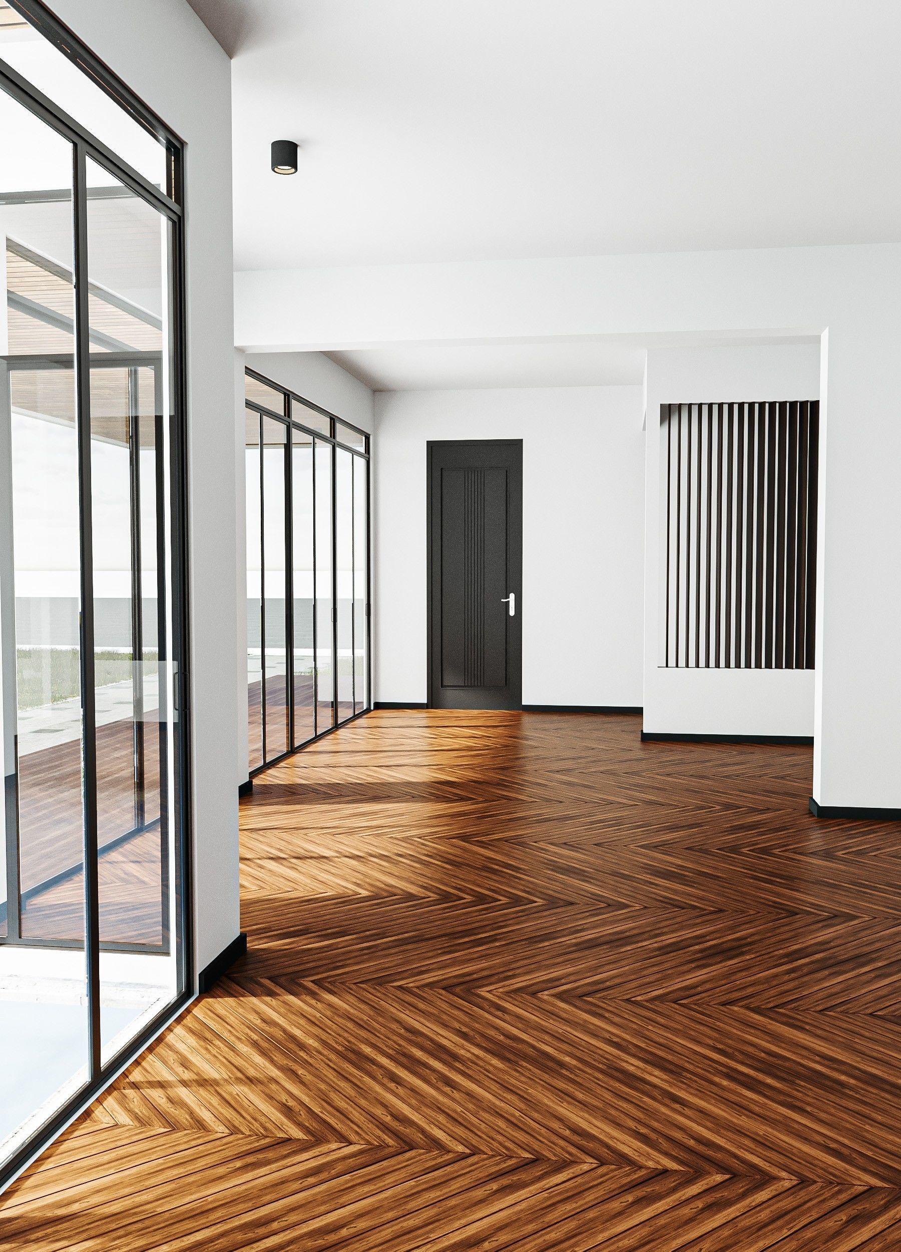 Small Modern House Low-poly 3D model_1