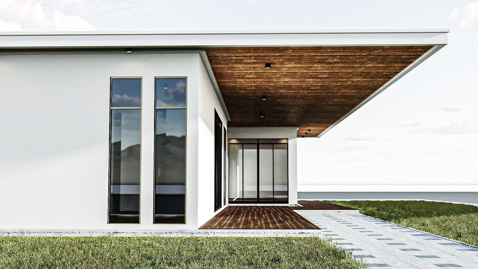 Small Modern House Low-poly 3D model_9