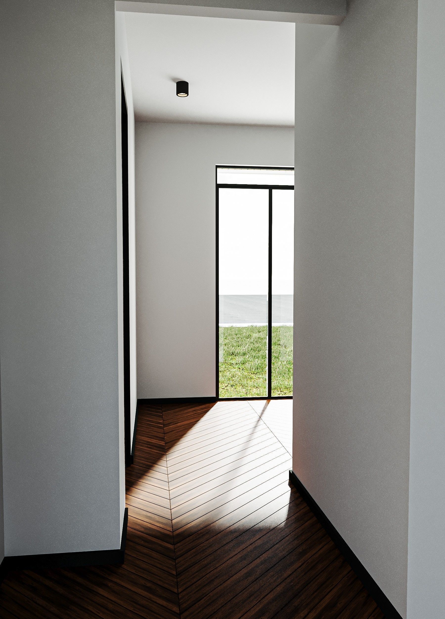 Small Modern House Low-poly 3D model_6