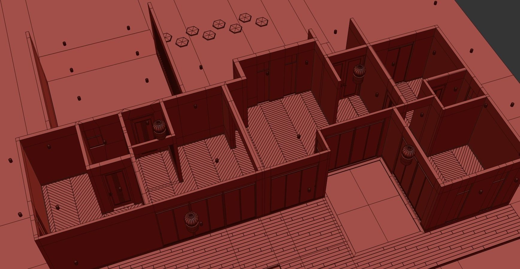 Small Modern House Low-poly 3D model_24