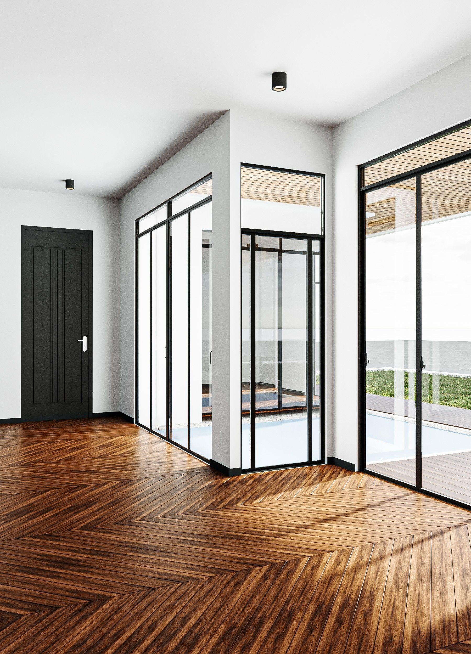 Small Modern House Low-poly 3D model_3