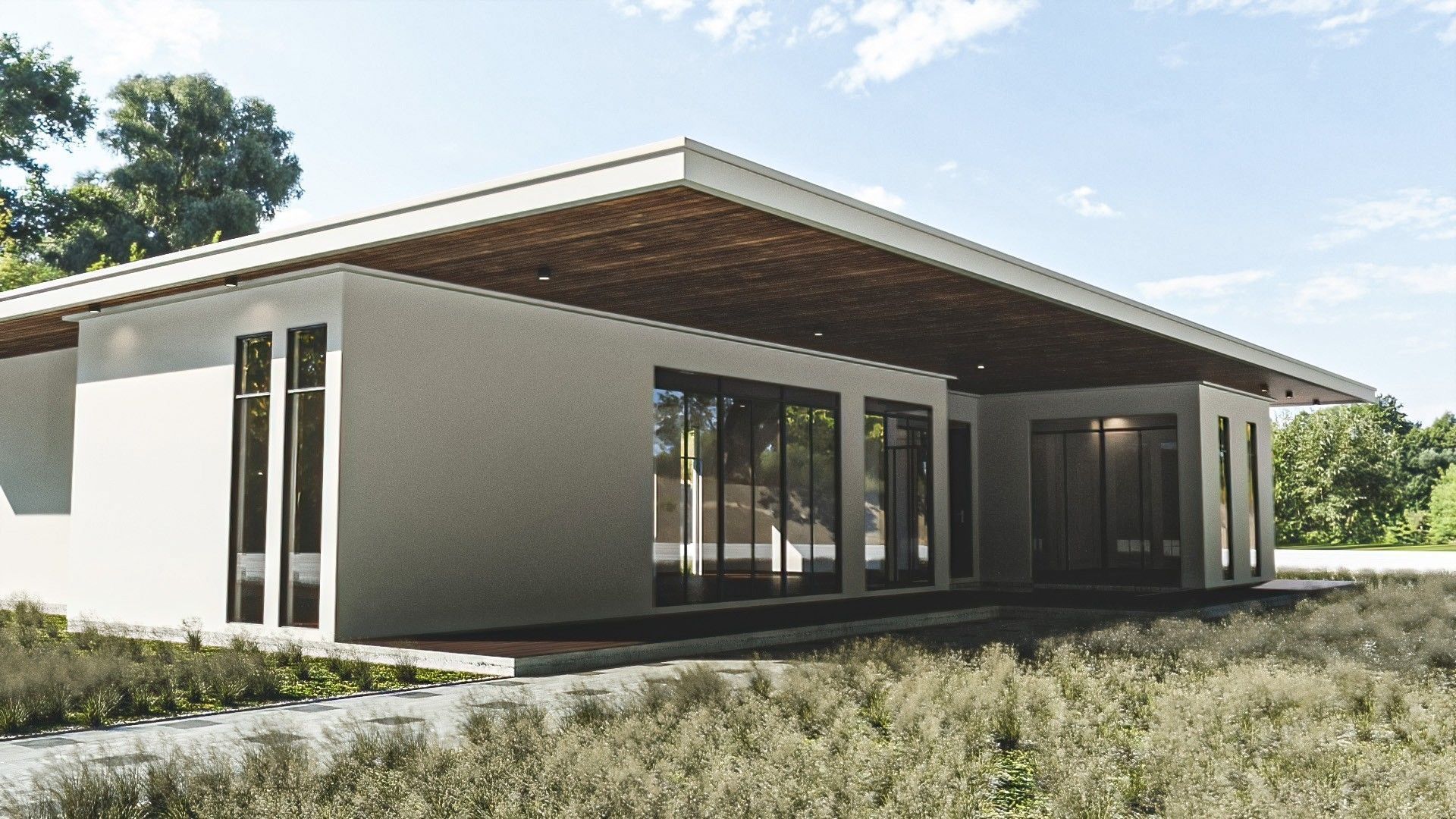 Small Modern House Low-poly 3D model_16