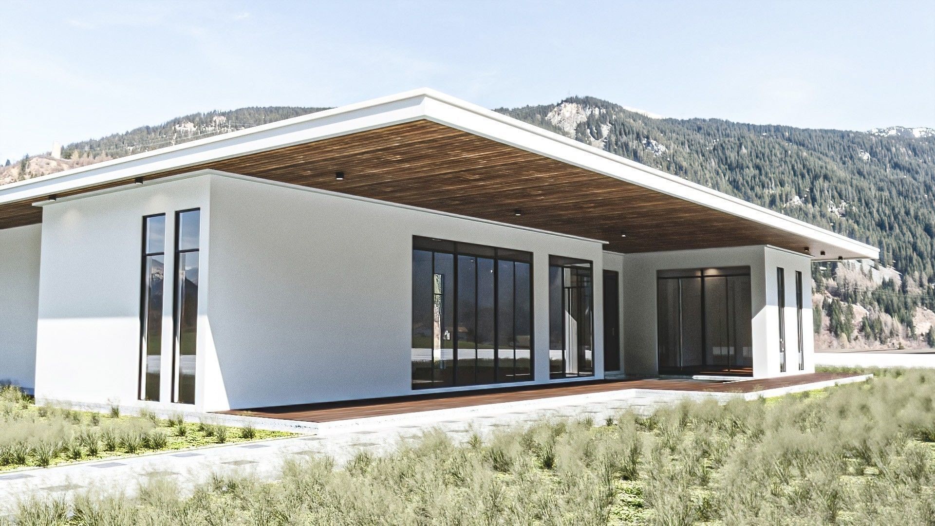 Small Modern House Low-poly 3D model_4