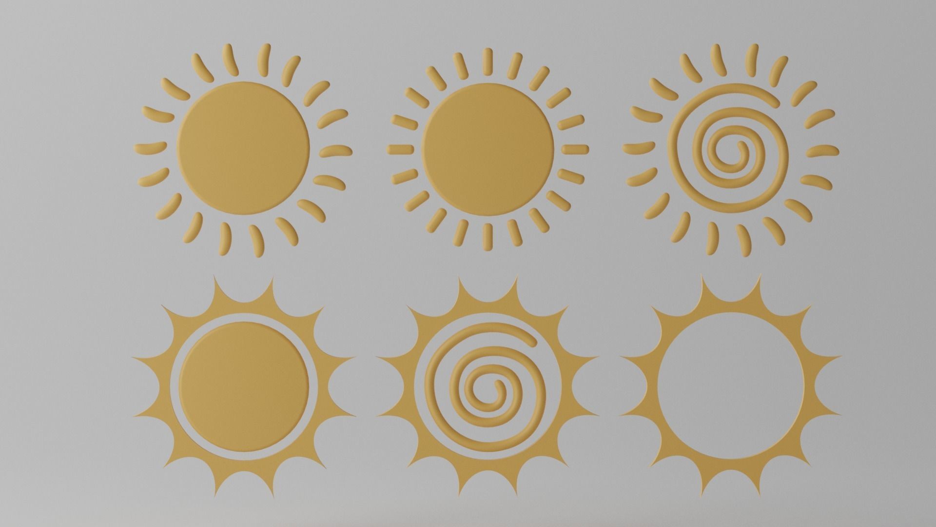 Cartoon Cute Sun Collection 3D model_6