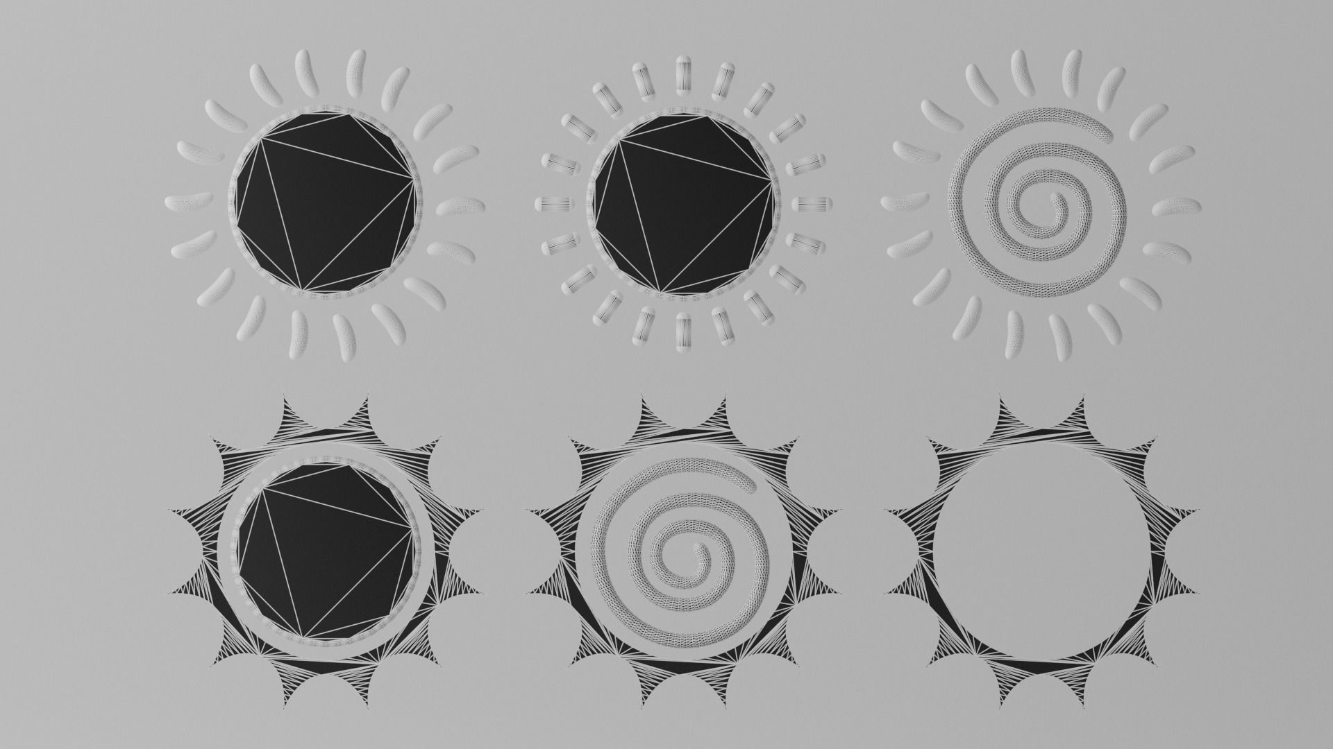 Cartoon Cute Sun Collection 3D model_4