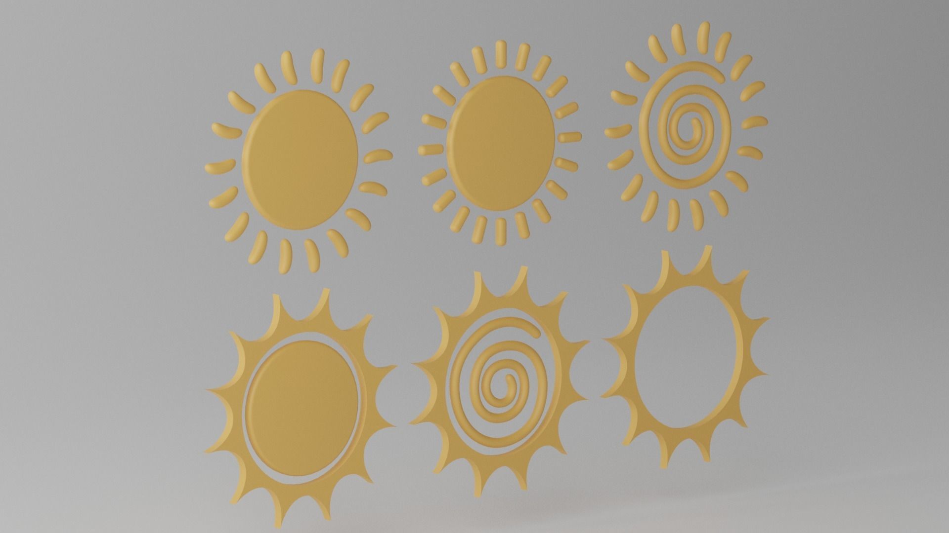 Cartoon Cute Sun Collection 3D model_9