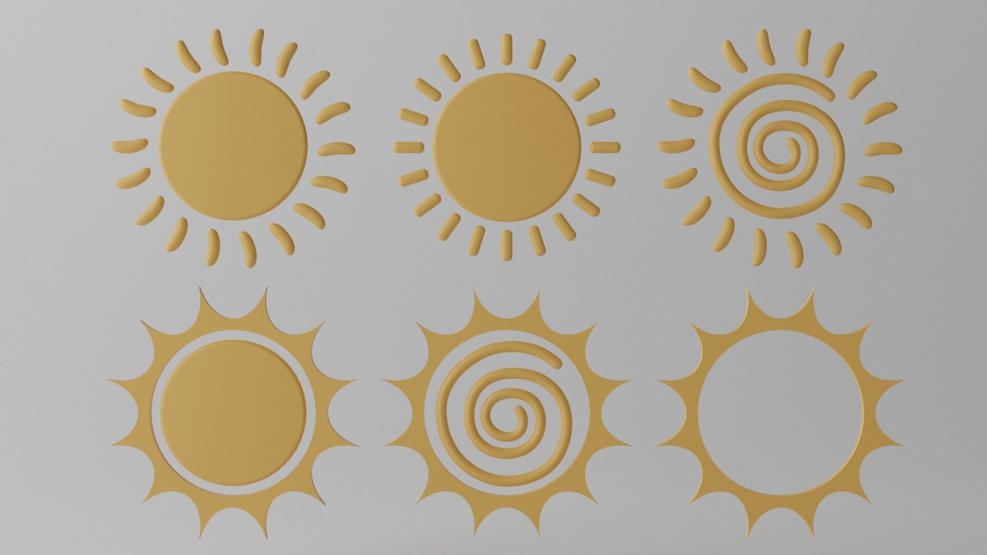 Cartoon Cute Sun Collection 3D model_11