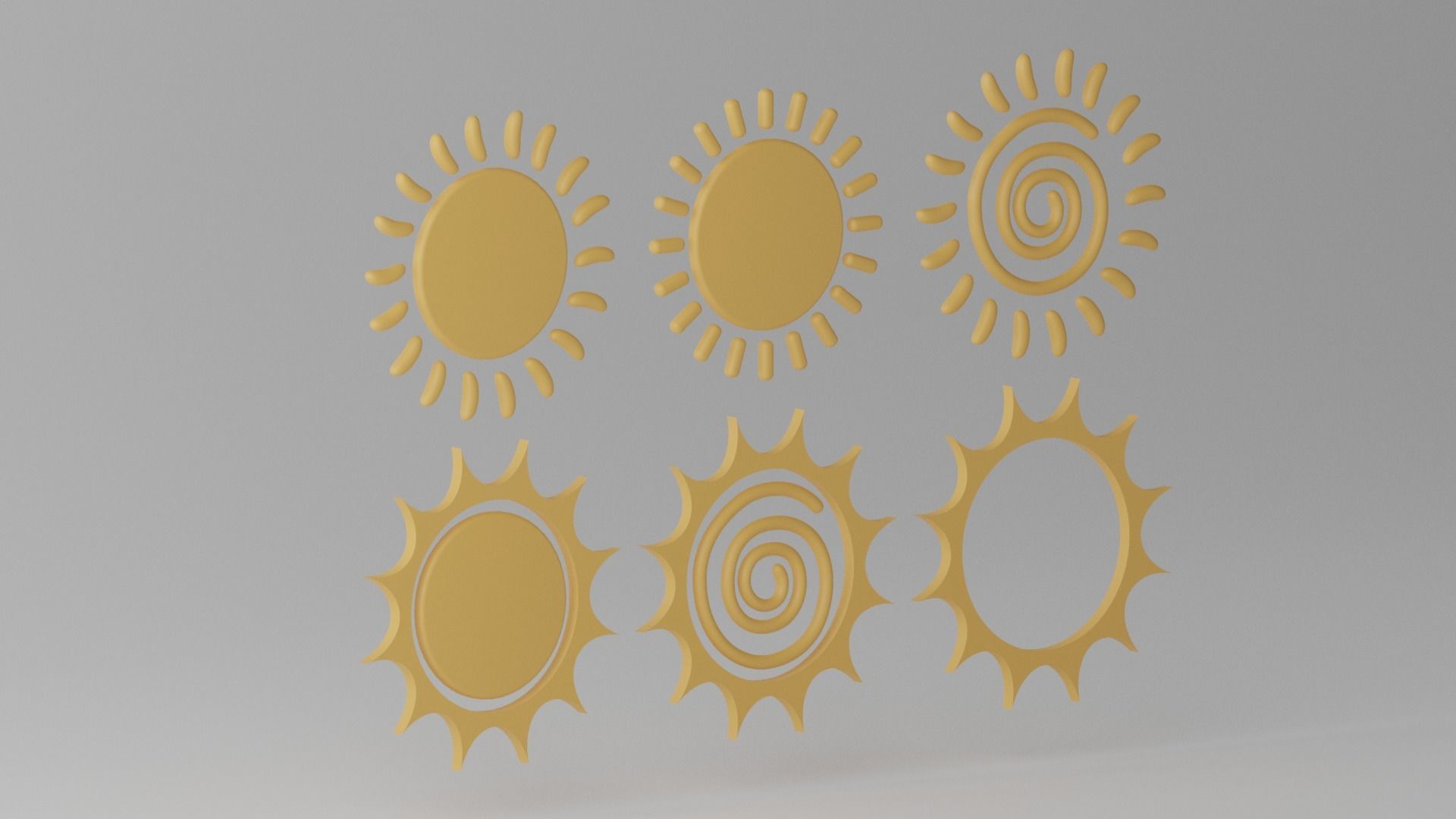 Cartoon Cute Sun Collection 3D model_7