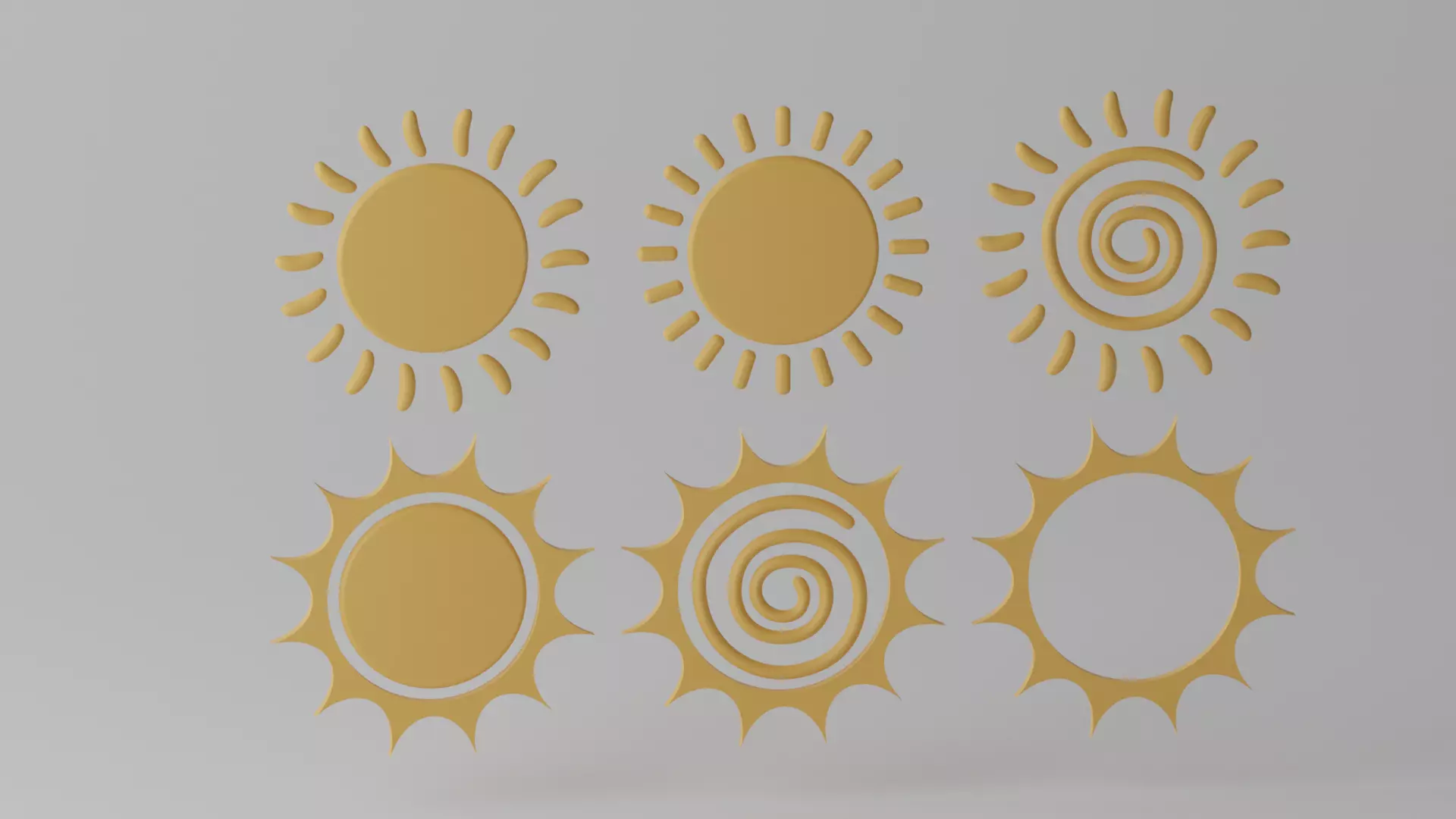 Cartoon Cute Sun Collection 3D model_0