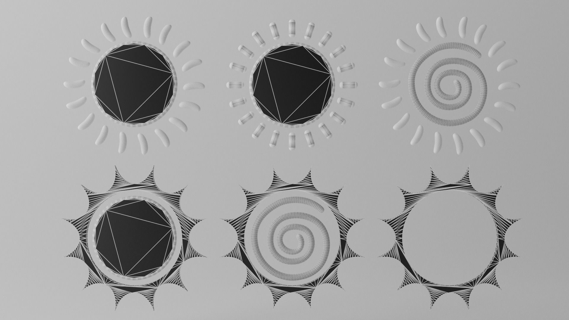 Cartoon Cute Sun Collection 3D model_5