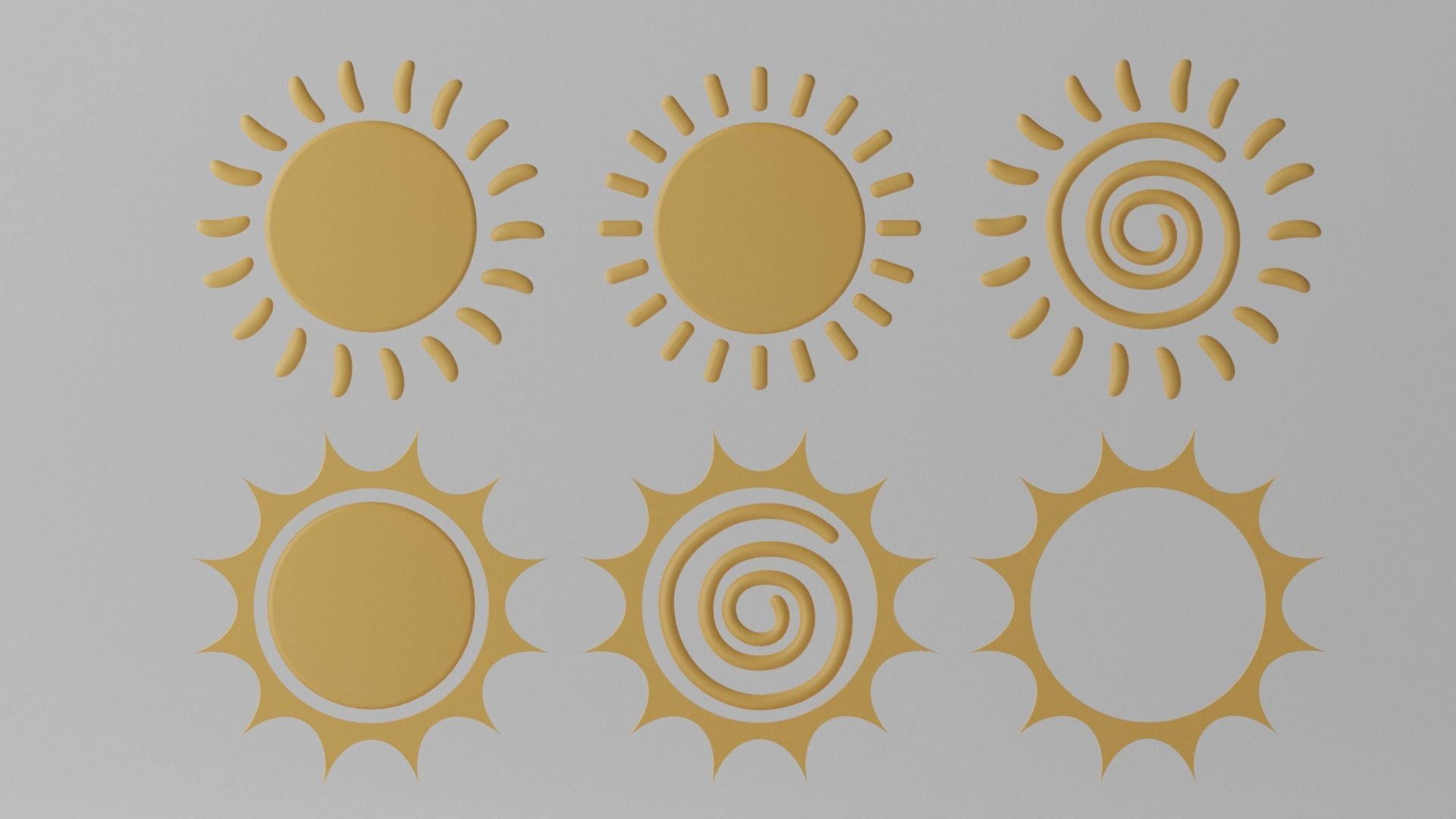 Cartoon Cute Sun Collection 3D model_3