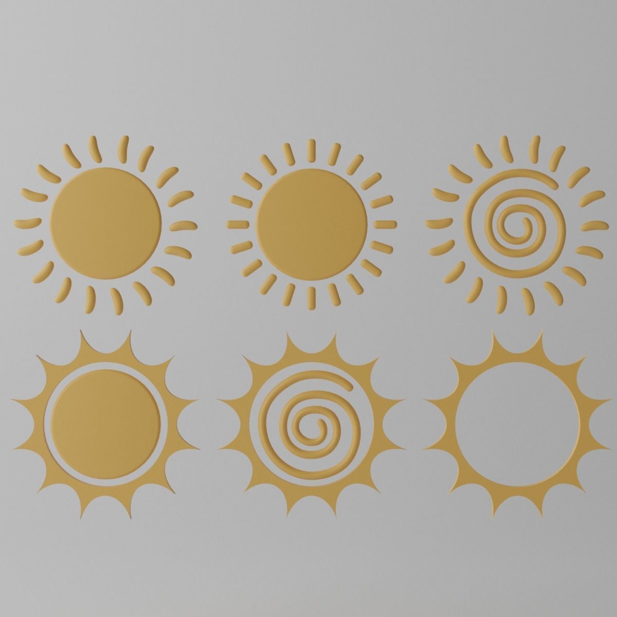 Cartoon Cute Sun Collection 3D model_13