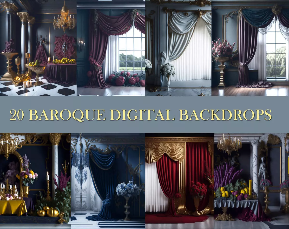 20 Baroque Style Backdrops 3D model_0