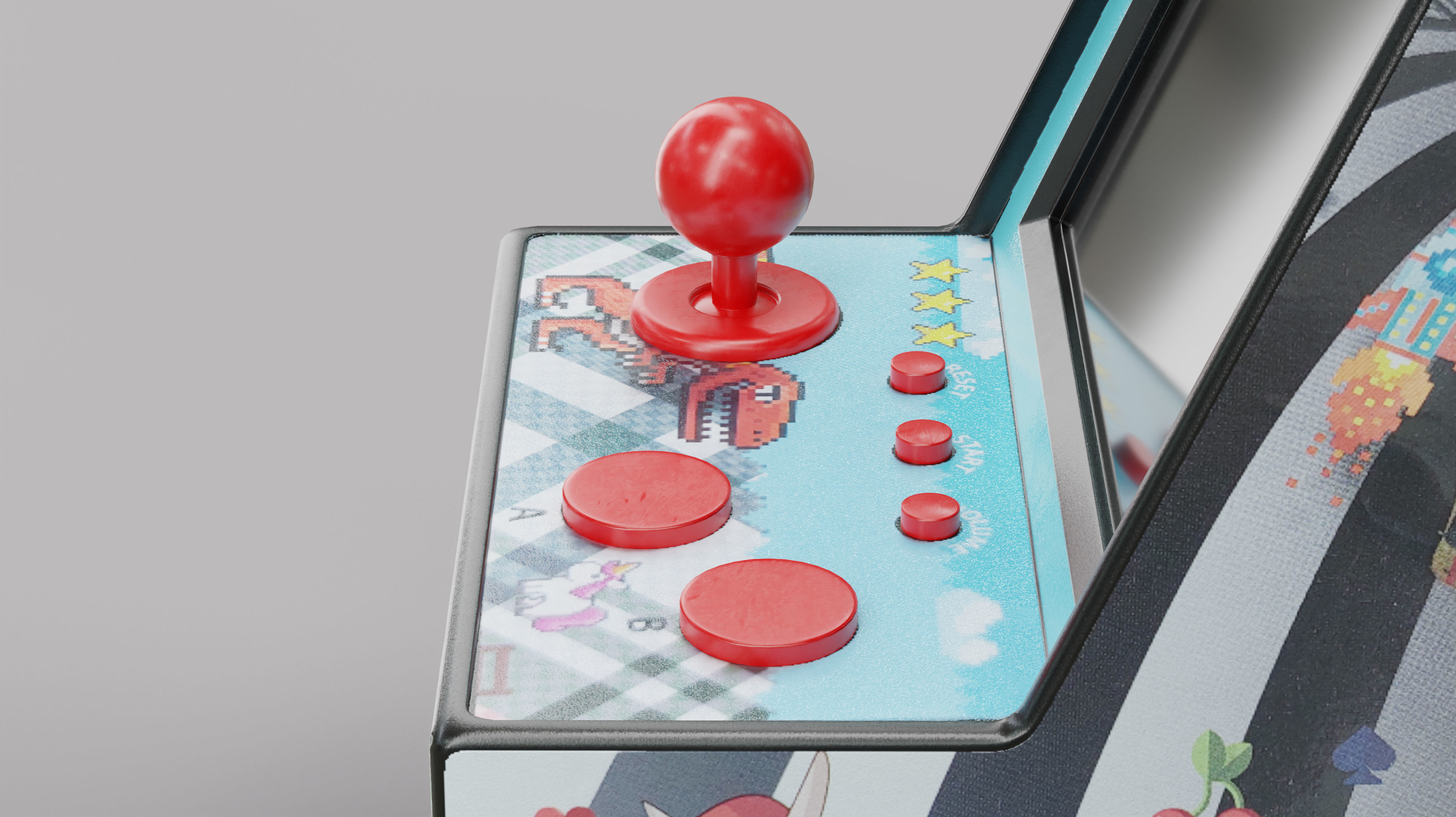 Arcade Machine Retro Miniature Console 3D Model Low-poly 3D model_3