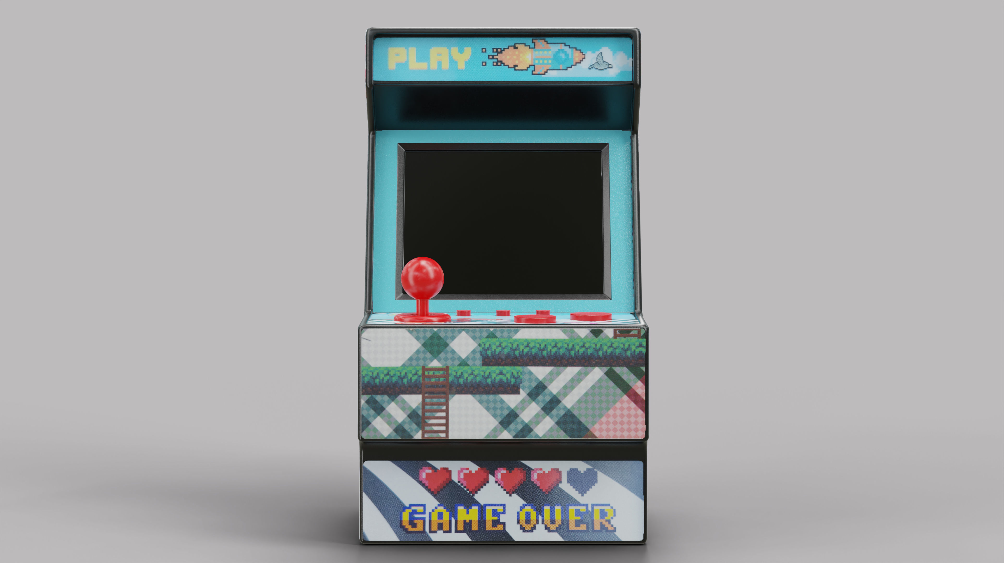 Arcade Machine Retro Miniature Console 3D Model Low-poly 3D model_8