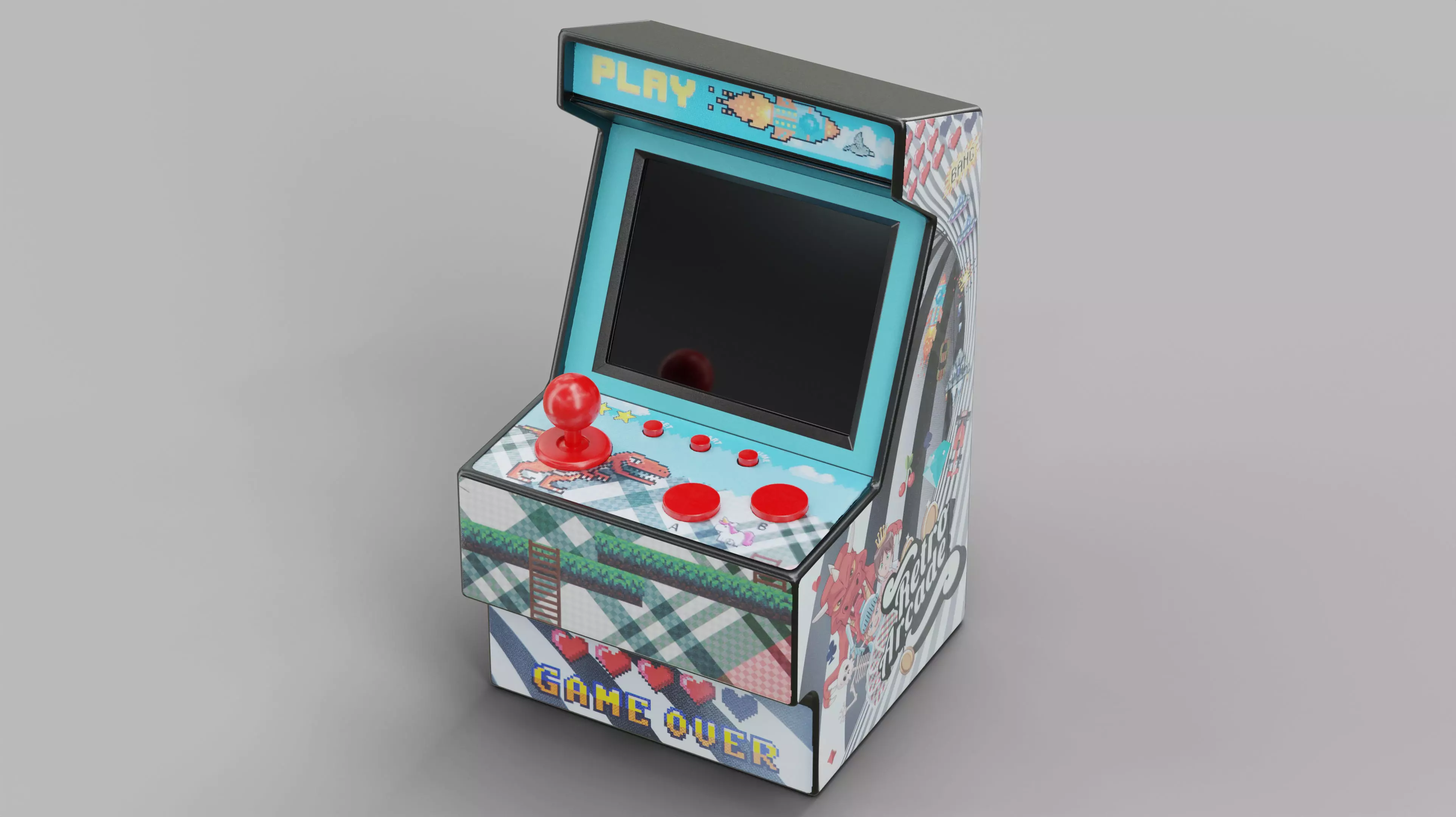 Arcade Machine Retro Miniature Console 3D Model Low-poly 3D model_0