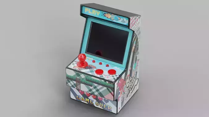 Arcade Machine Retro Miniature Console 3D Model Low-poly 3D model