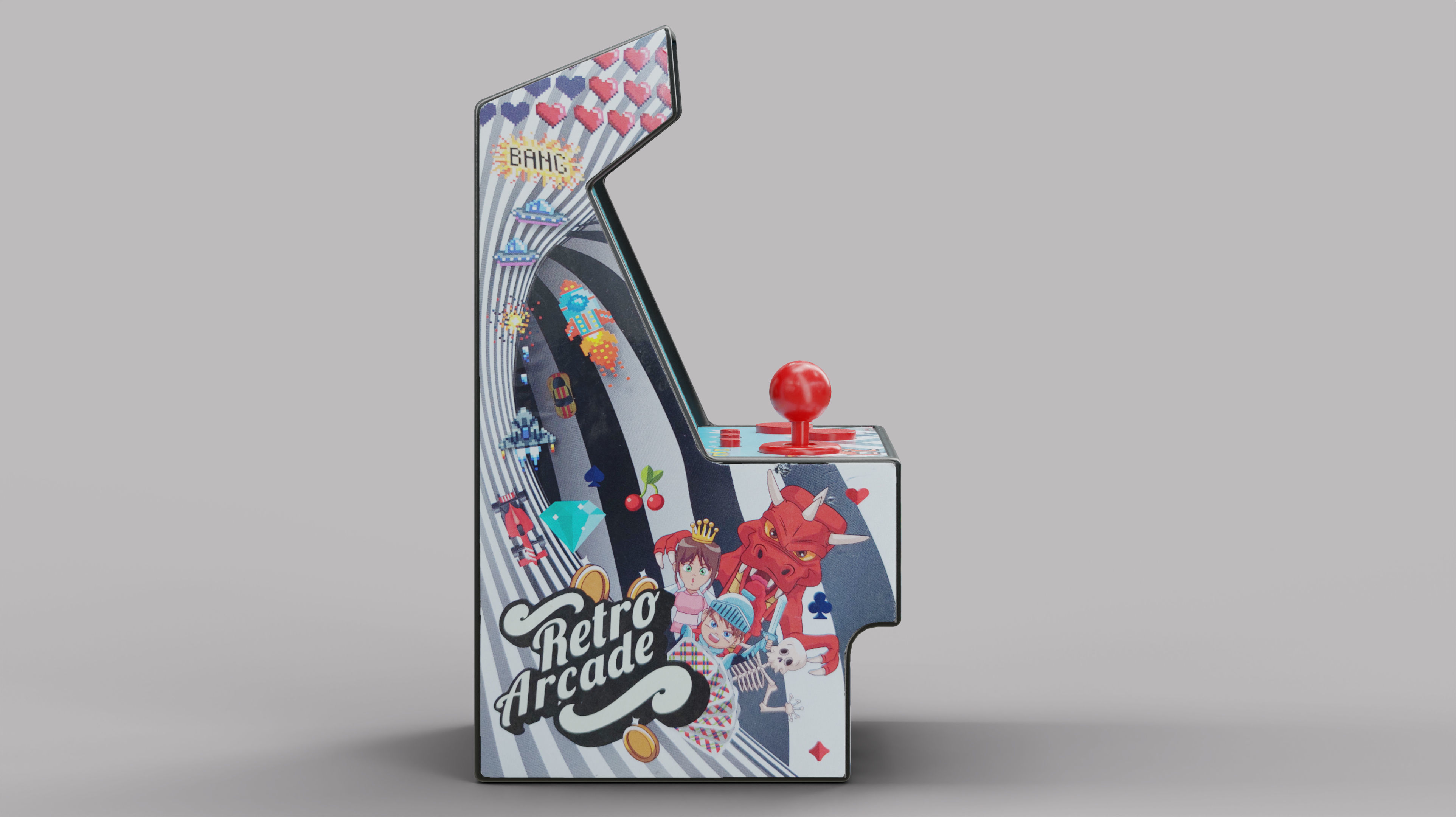 Arcade Machine Retro Miniature Console 3D Model Low-poly 3D model_5