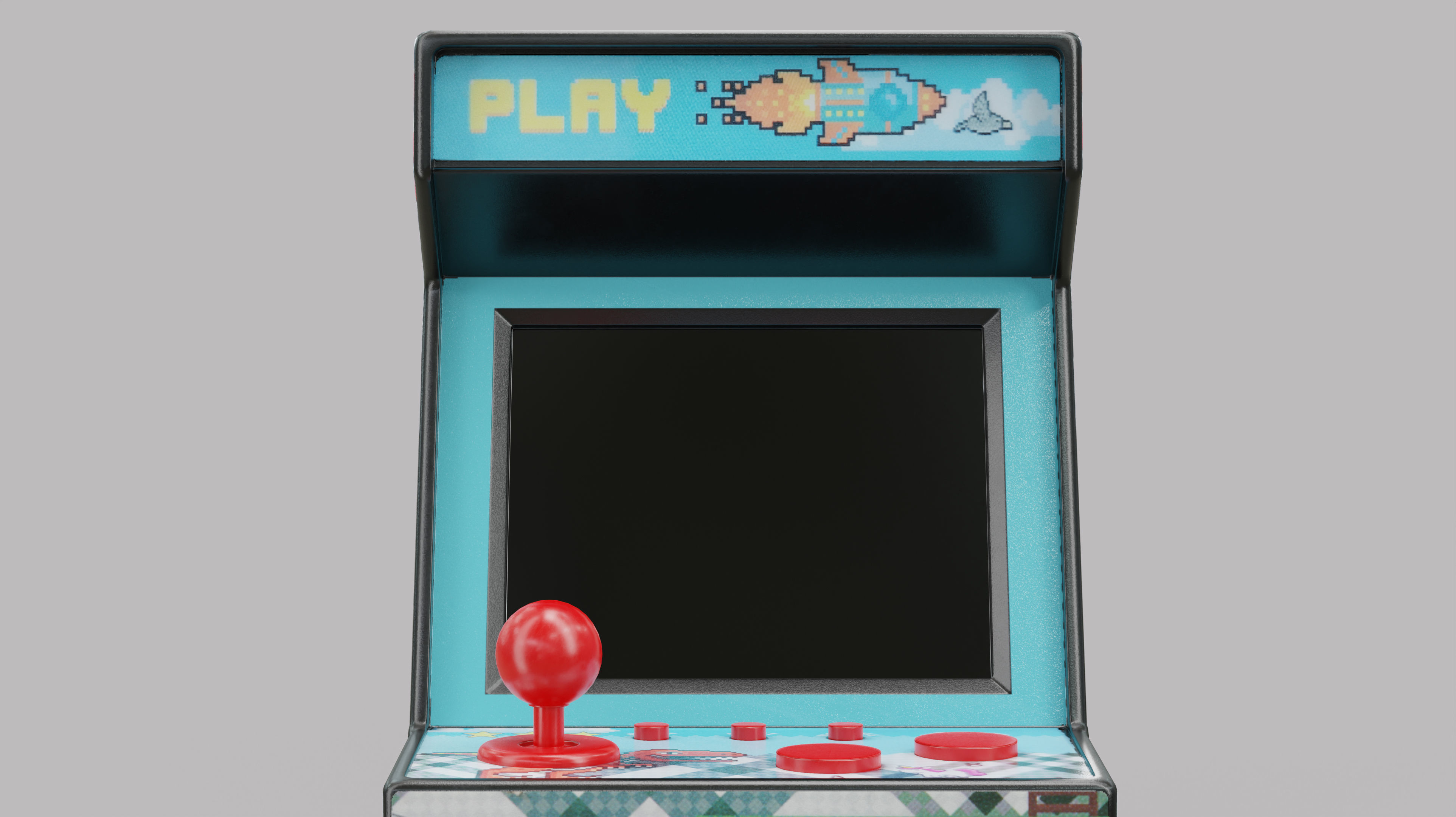 Arcade Machine Retro Miniature Console 3D Model Low-poly 3D model_4