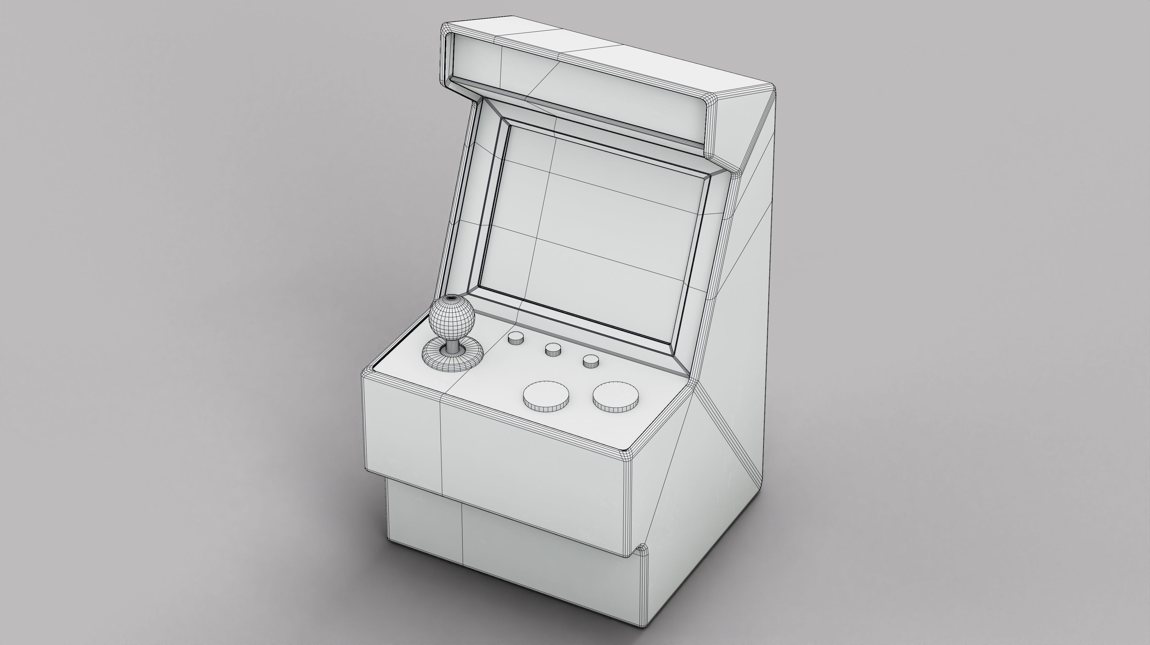 Arcade Machine Retro Miniature Console 3D Model Low-poly 3D model_17