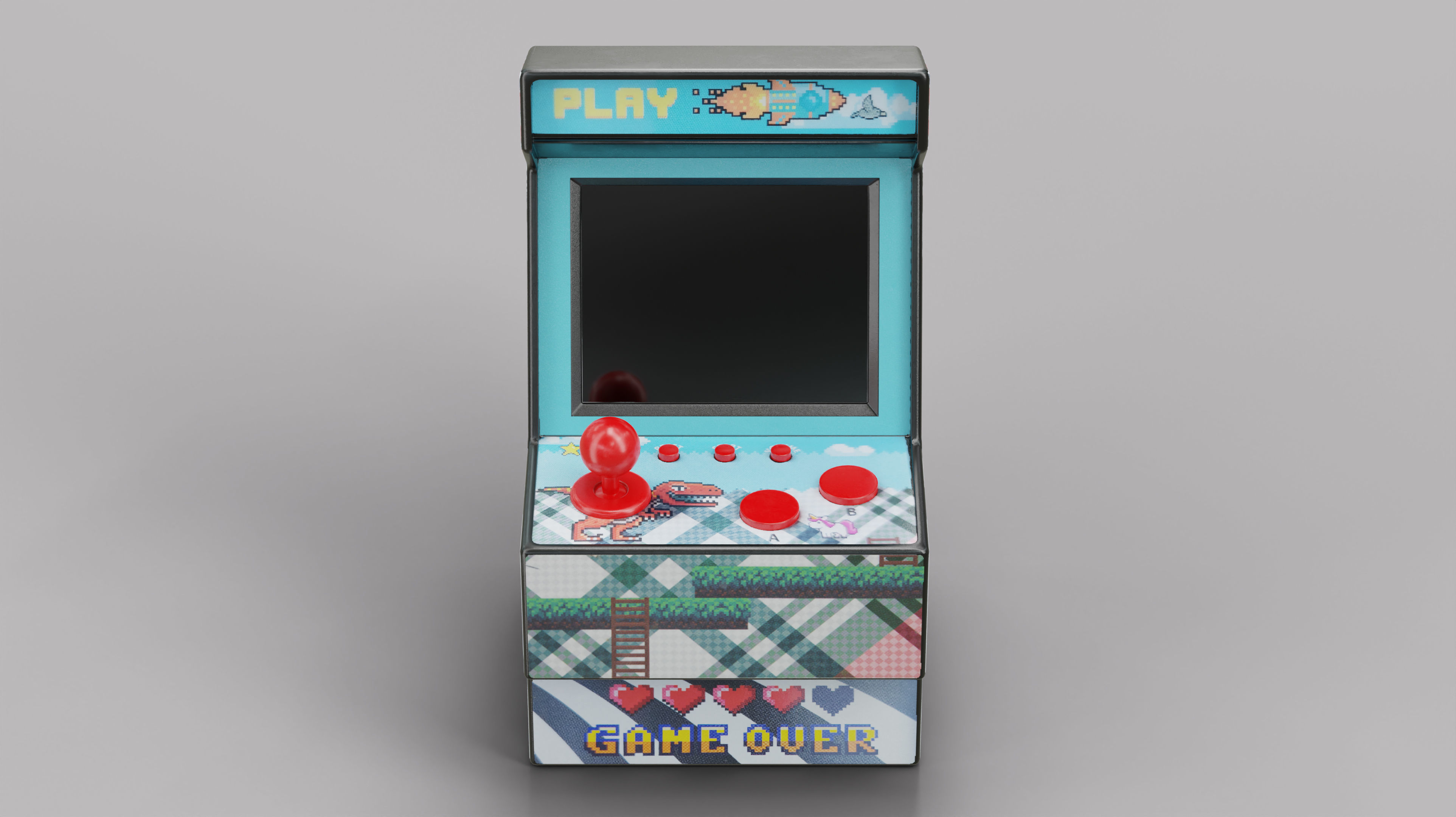 Arcade Machine Retro Miniature Console 3D Model Low-poly 3D model_6