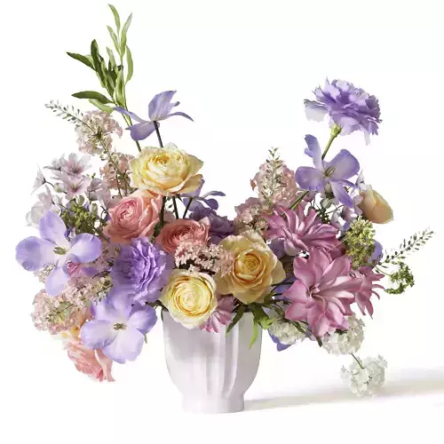 Flower Set 061 Centerpiece purple pink yellow