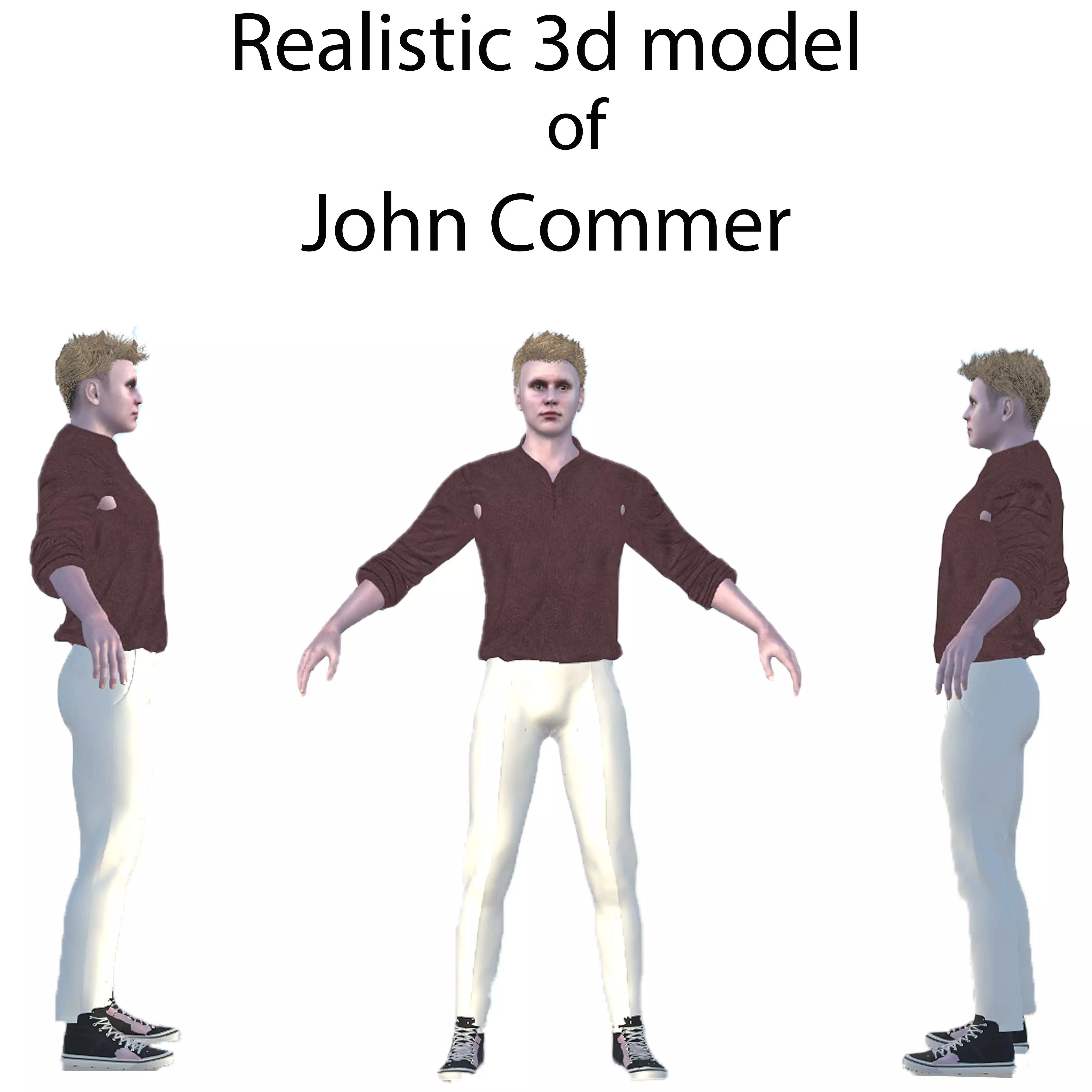 John Commer Low-poly 3D model_0
